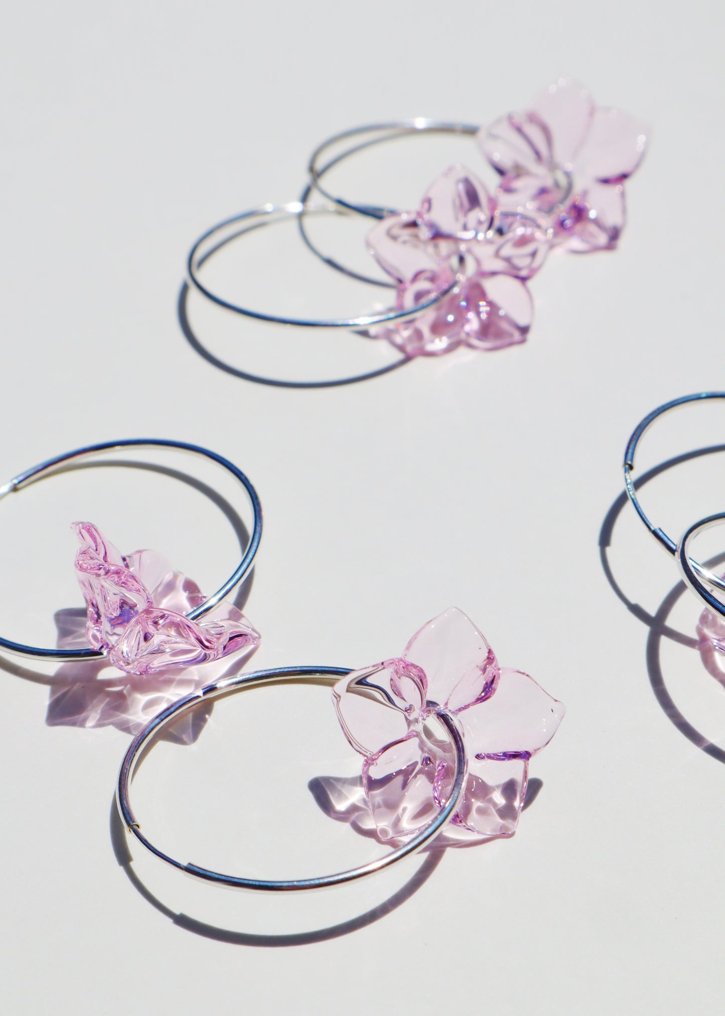 Perfectly Imperfect 35% OFF - Pua Melia Plumeria Sterling Silver Hoop Earrings Pink