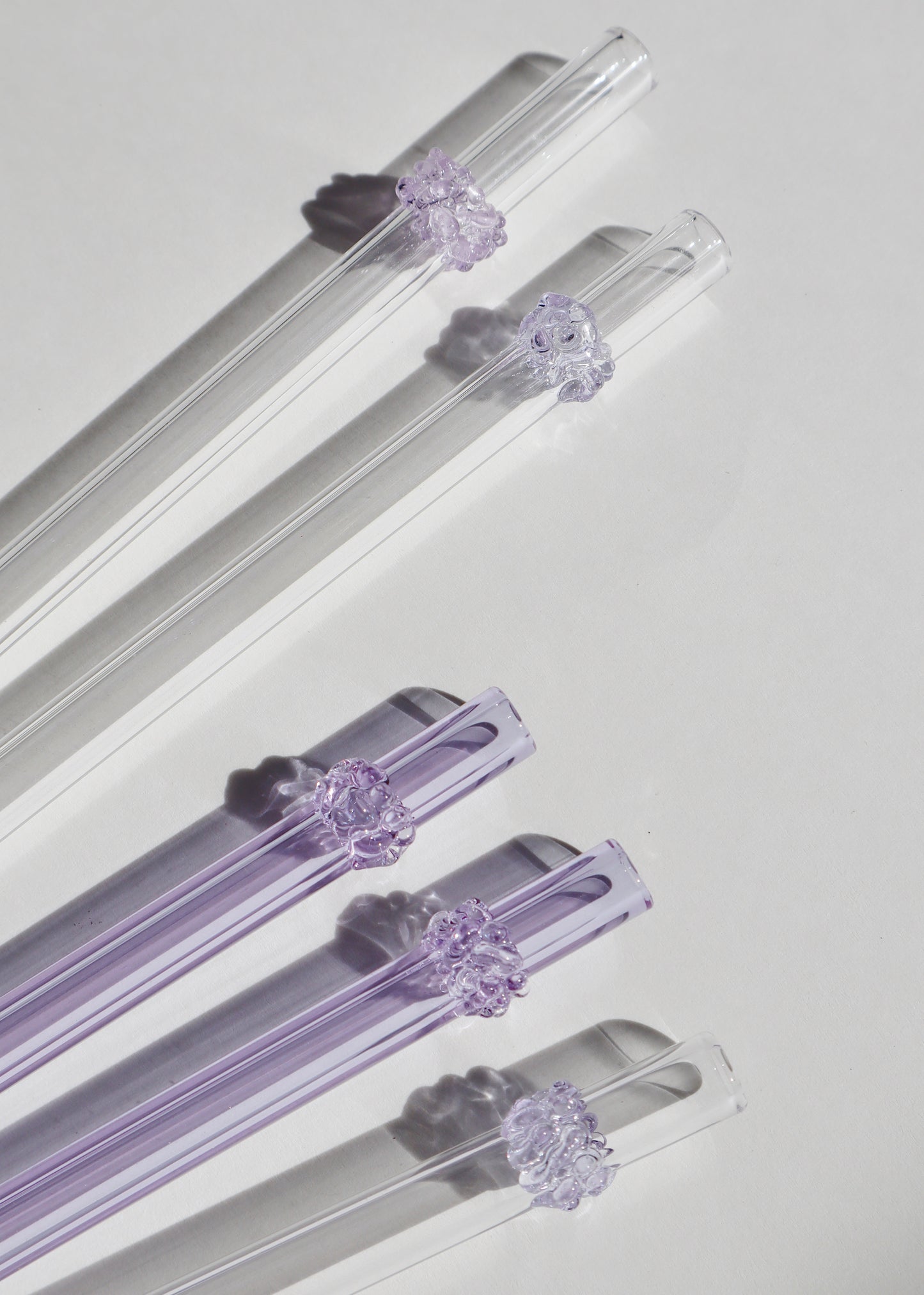 Perfectly Imperfect 40% OFF - Glass Straws - Clear & Purple Set