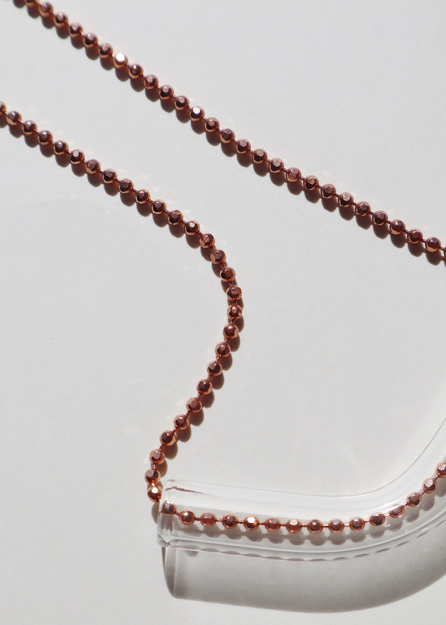 FROM THE ARCHIVES - Clear Tube Necklace on Rose Gold 18"