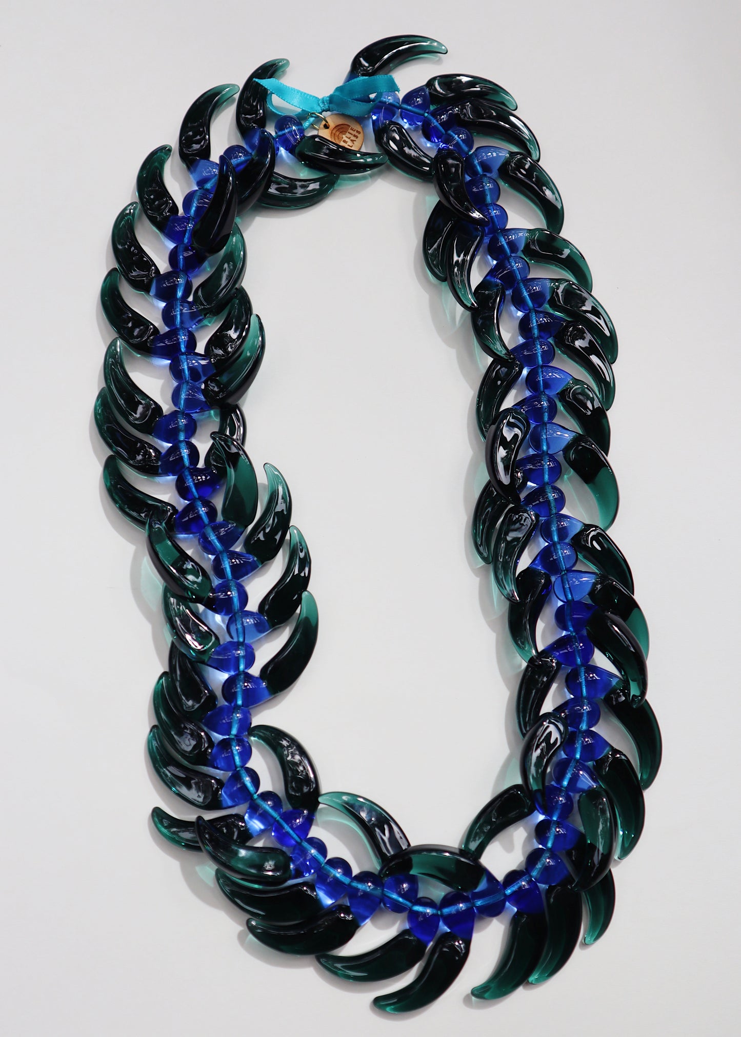 Perfectly Imperfect 40% OFF - Full Glass Blue Jade Bud Lei with 64 Pua