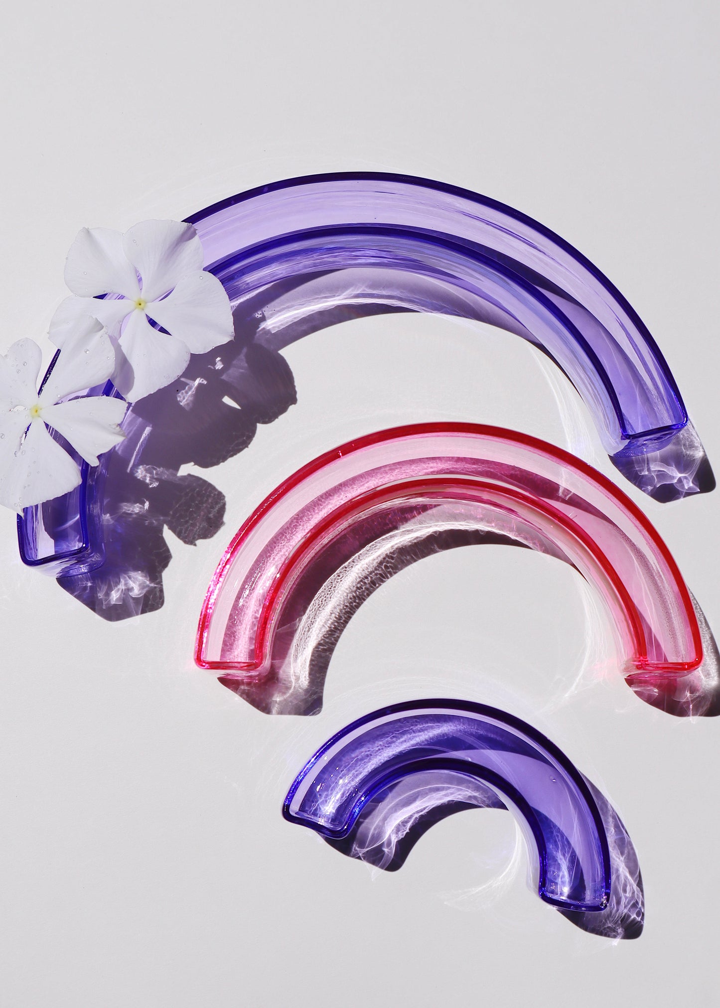 Perfectly Imperfect 40% OFF - Stackable Glass Rainbow Pua Vase Set - Purple/Pink