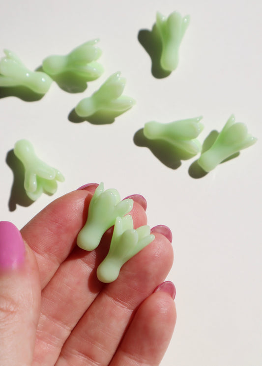 Perfectly Imperfect 40% OFF - Single Opaque Mint Green Pakalana Pua ~ Earring Size
