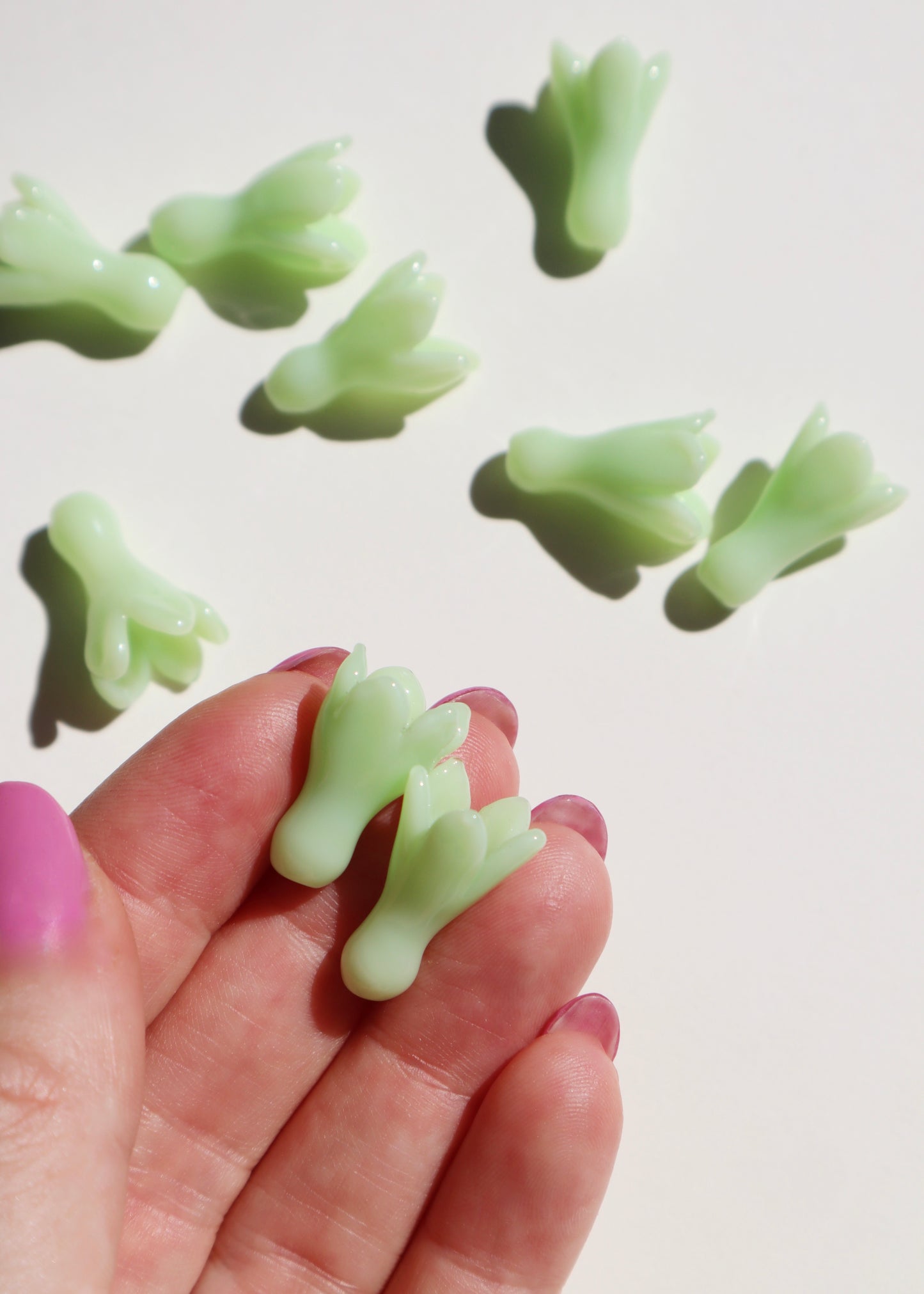 Perfectly Imperfect 40% OFF - Single Opaque Mint Green Pakalana Pua ~ Earring Size