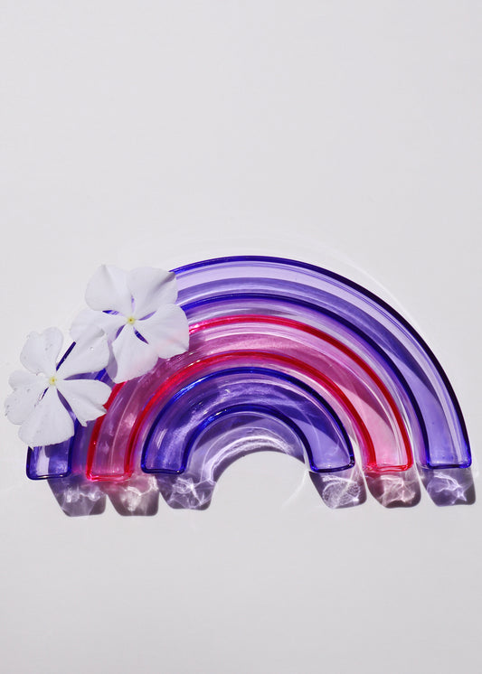 Perfectly Imperfect 40% OFF - Stackable Glass Rainbow Pua Vase Set - Purple/Pink