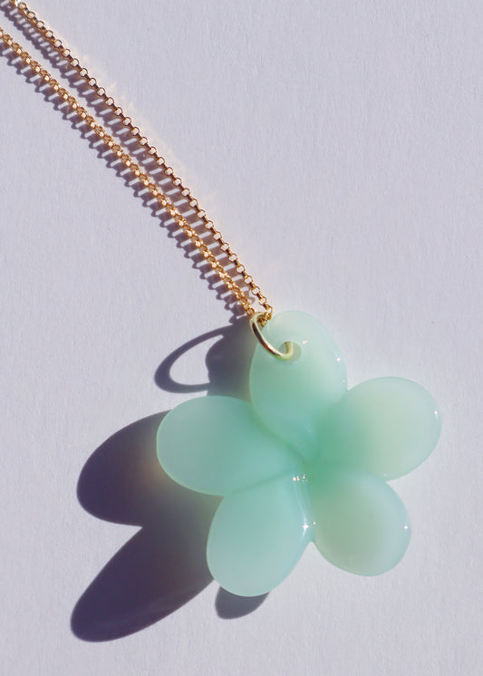 Jade Glass Pua Melia Necklace, Adjustable