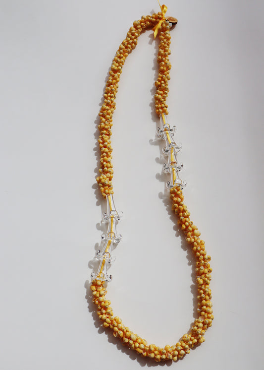 Perfectly Imperfect 40% OFF - Clear Glass Puakenikeni Mongo Shell Lei with 8 Pua