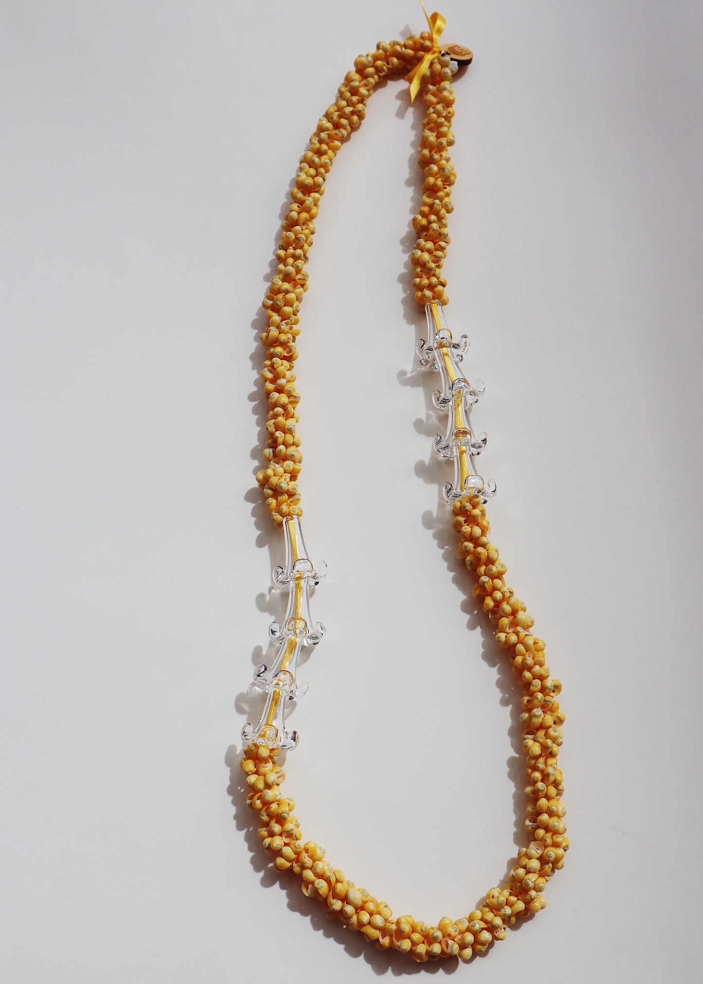 Perfectly Imperfect 40% OFF - Clear Glass Puakenikeni Mongo Shell Lei with 8 Pua