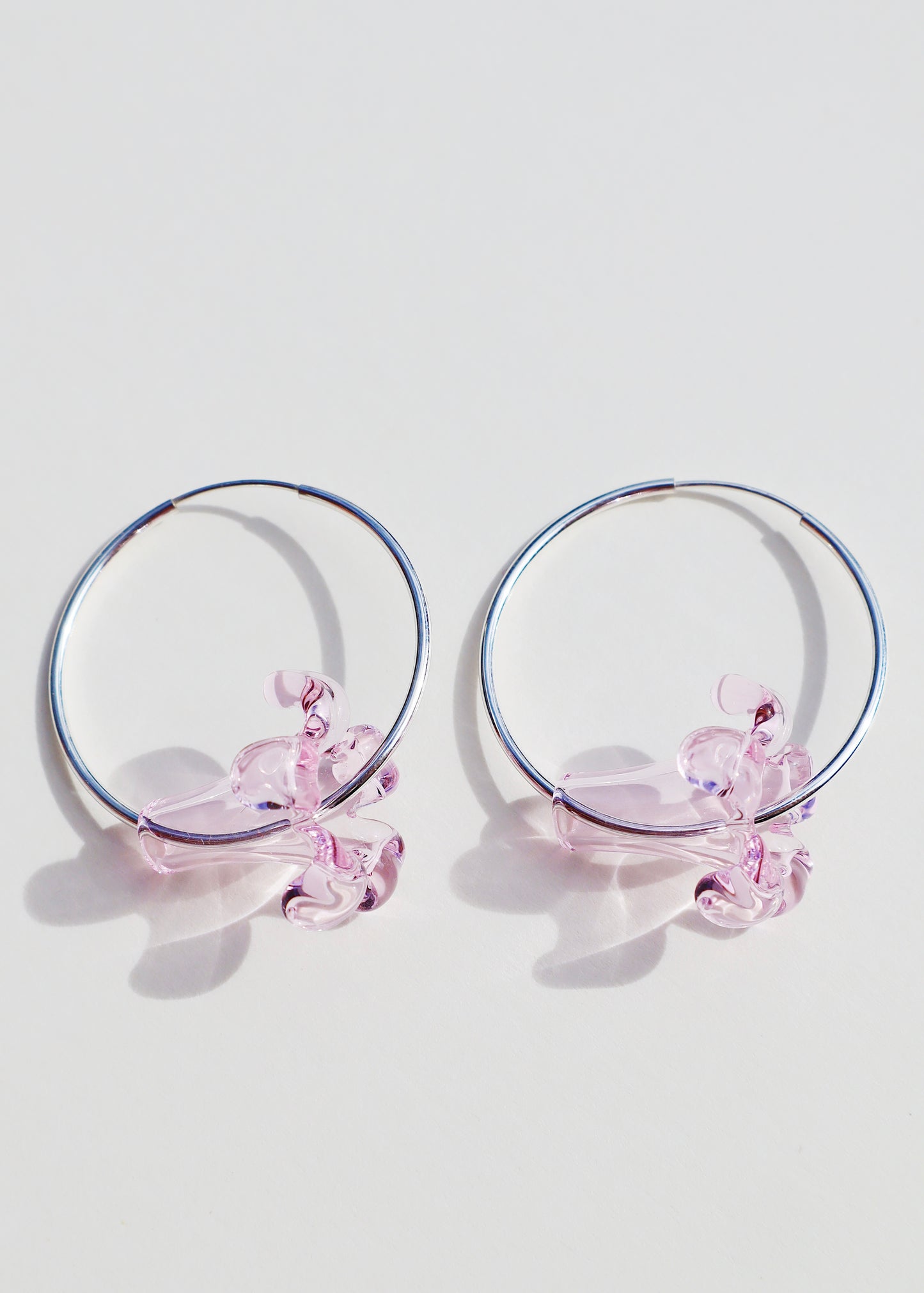 Perfectly Imperfect 40% OFF - Pua Sterling Silver Hoop Earrings Pink