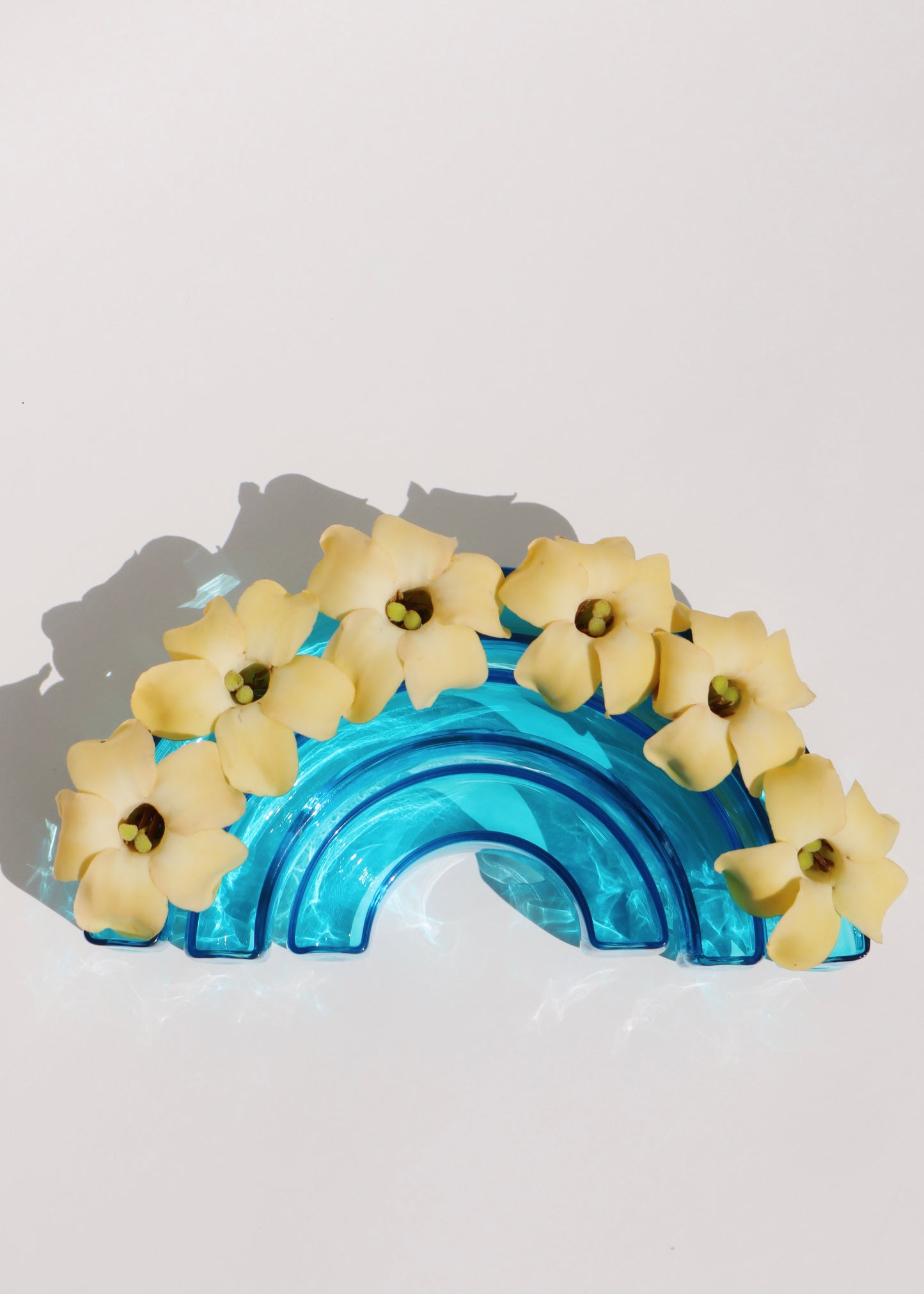 Stackable Glass Rainbow Pua Vase Set - Blue