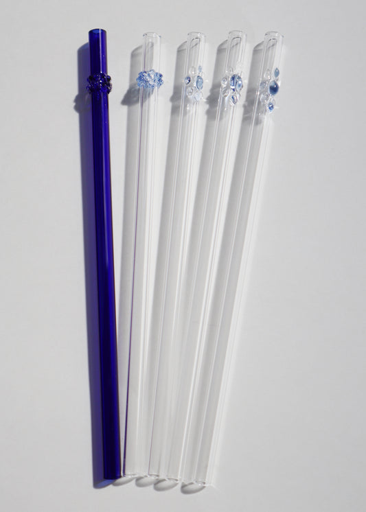 Perfectly Imperfect 40% OFF - Glass Straws - Blue & Clear Mixed Set