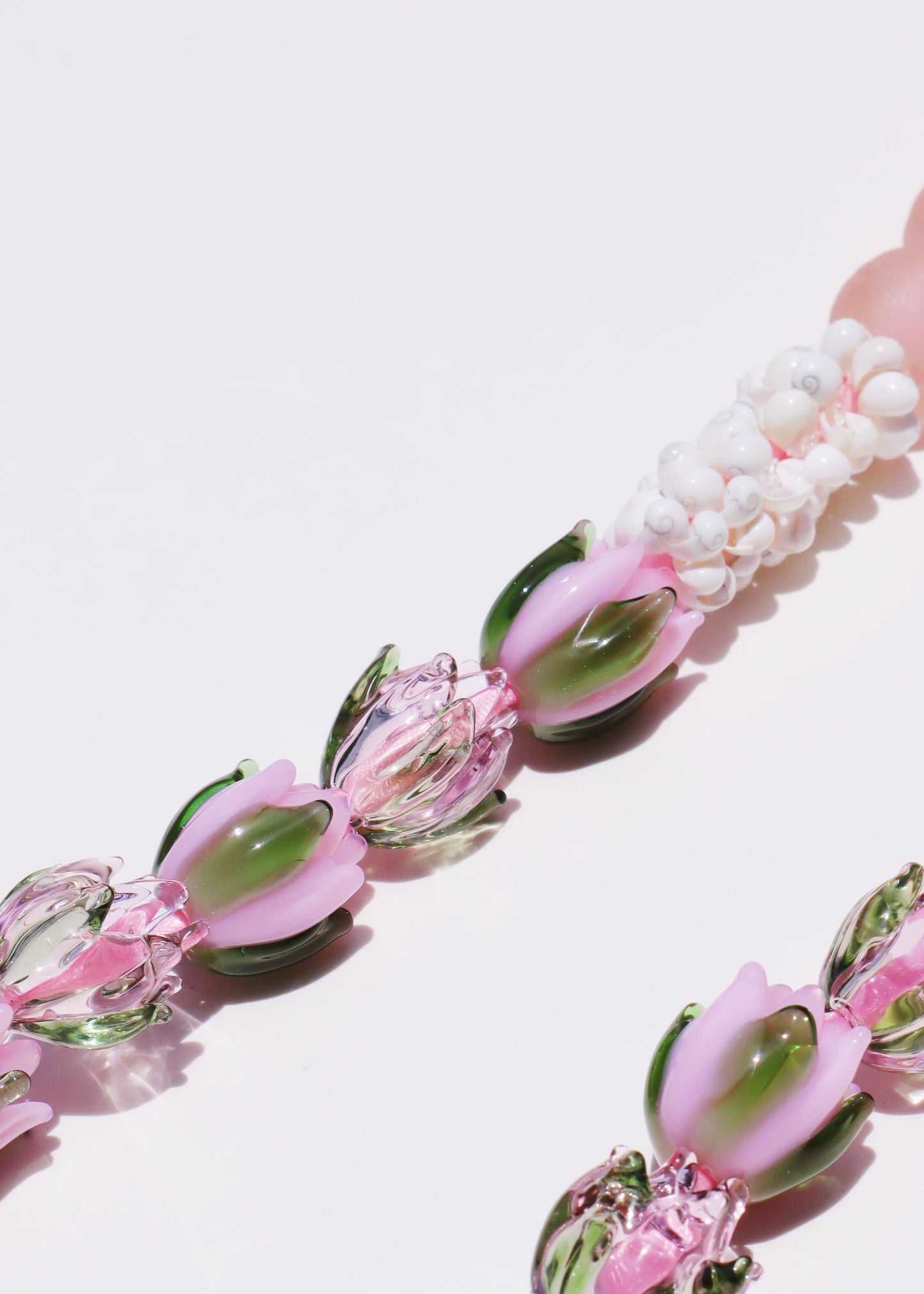 Lokelani Rose Mongo Shell Lei with 10 Glass Pua
