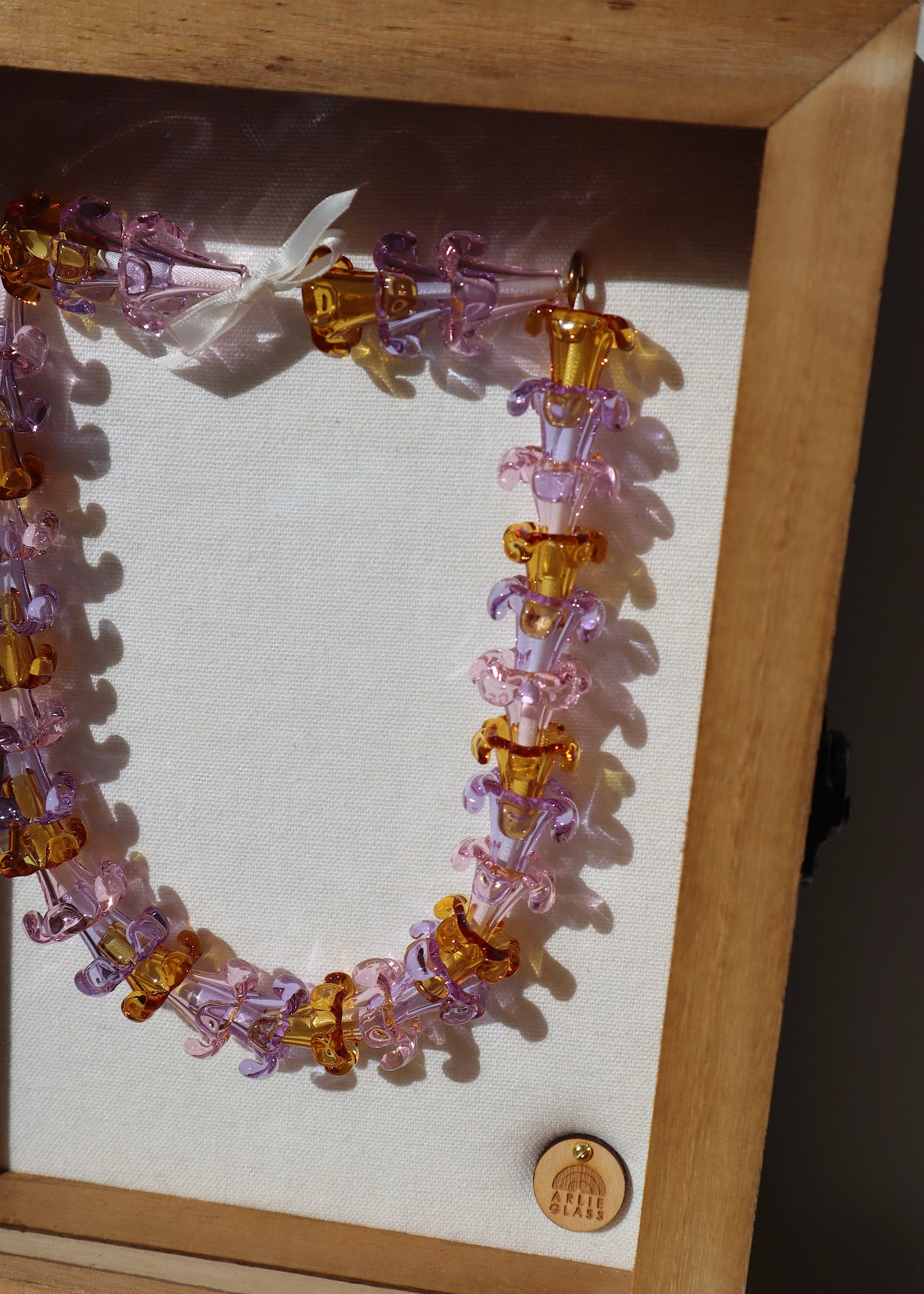 Perfectly Imperfect 40% OFF - Mixed Puakenikeni Glass Lei in 8" x 10" Shadowbox