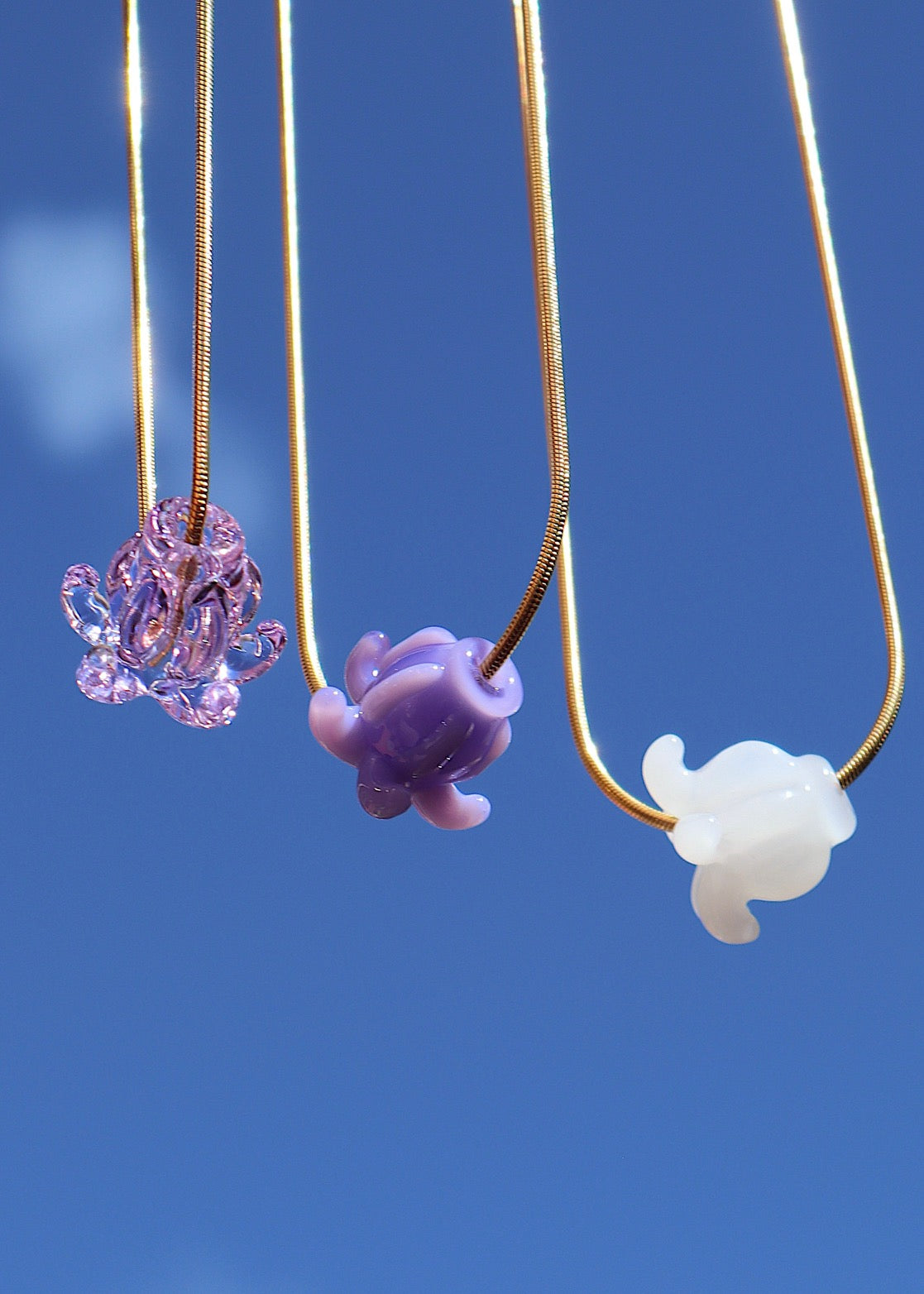 Single Crown Flower Gold Filled Snake Chain Necklace – Arlie Glass