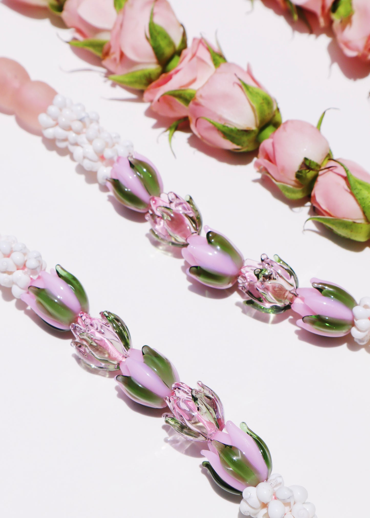 Lokelani Rose Mongo Shell Lei with 10 Glass Pua
