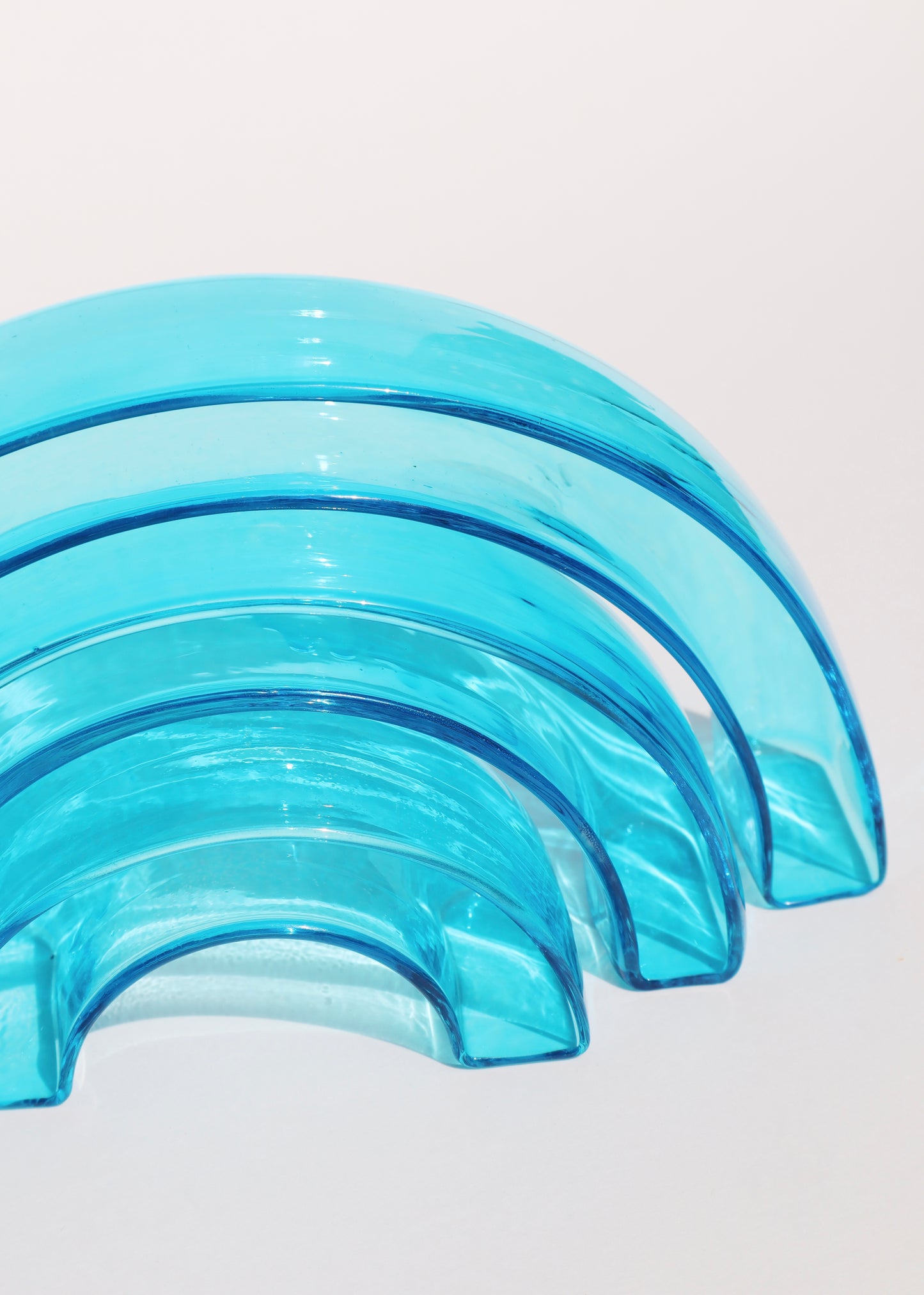 Stackable Glass Rainbow Pua Vase Set - Blue