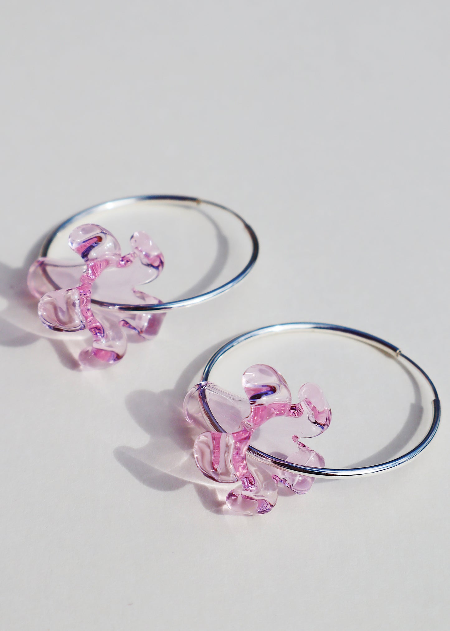 Perfectly Imperfect 40% OFF - Pua Sterling Silver Hoop Earrings Pink