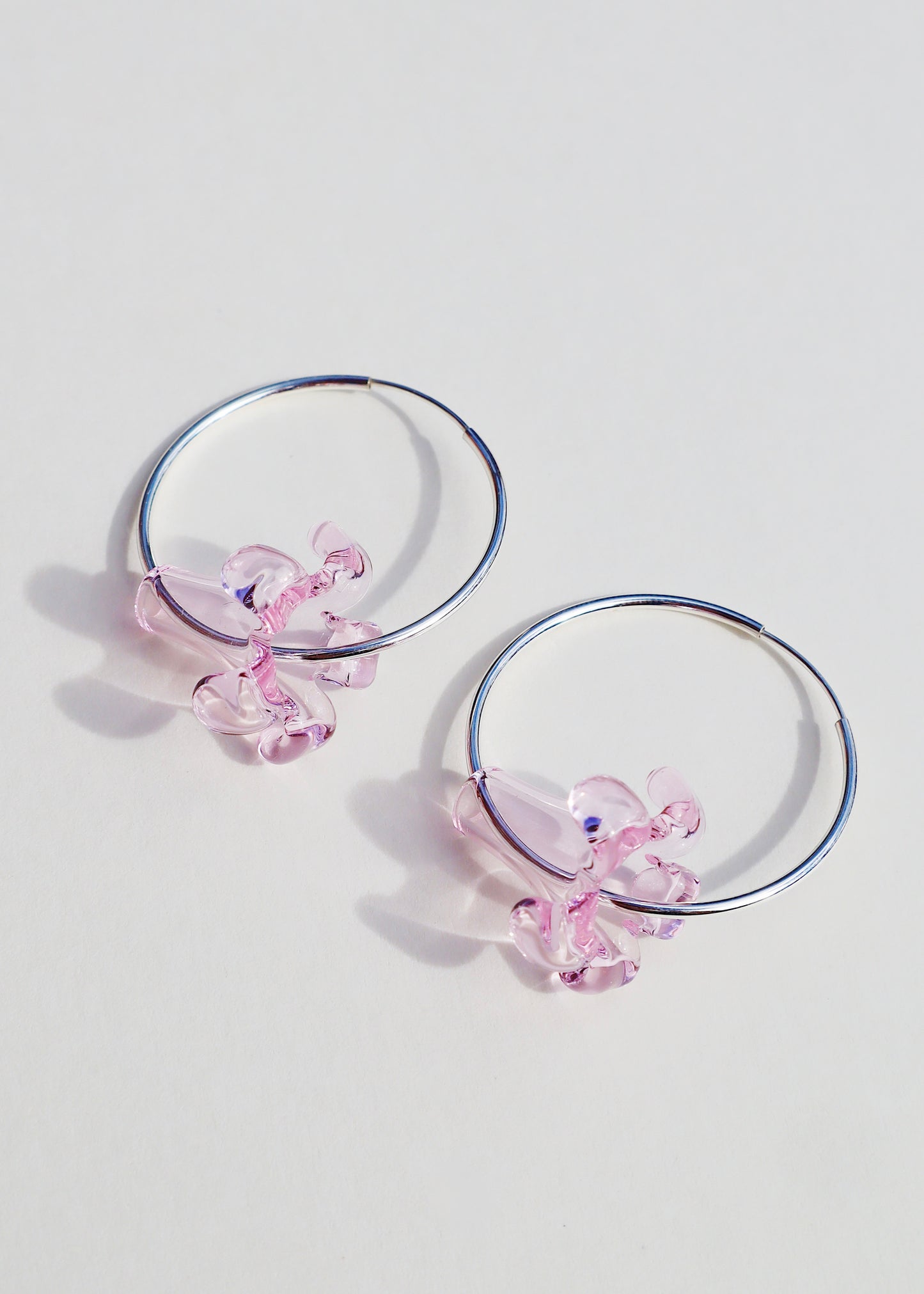 Perfectly Imperfect 40% OFF - Pua Sterling Silver Hoop Earrings Pink