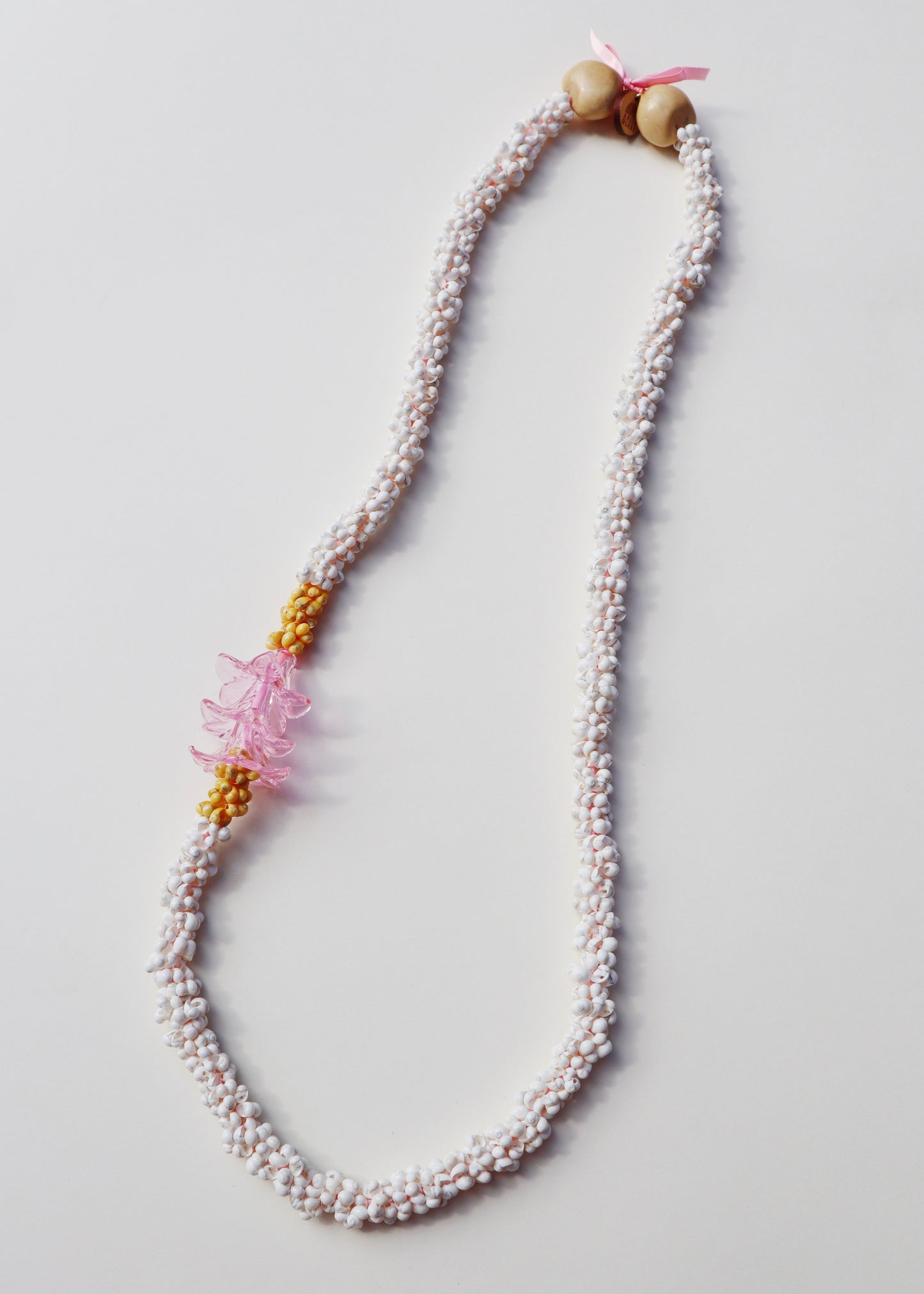 Perfectly Imperfect 40% OFF - Glass Pua Melia Plumeria Mongo Shell Lei with 3 Pua