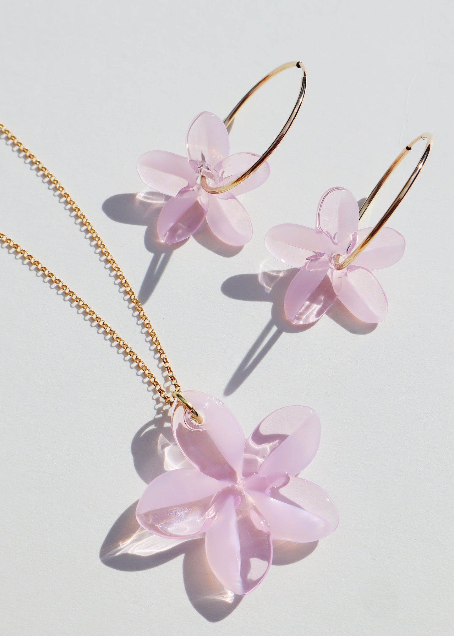 ARLIE GLASS + YIREH ~ Mixed Pink Pua Melia Necklace, Adjustable