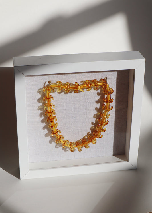Perfectly Imperfect 40% OFF - Full Puakenikeni Glass Lei in 9" x 9" Shadowbox
