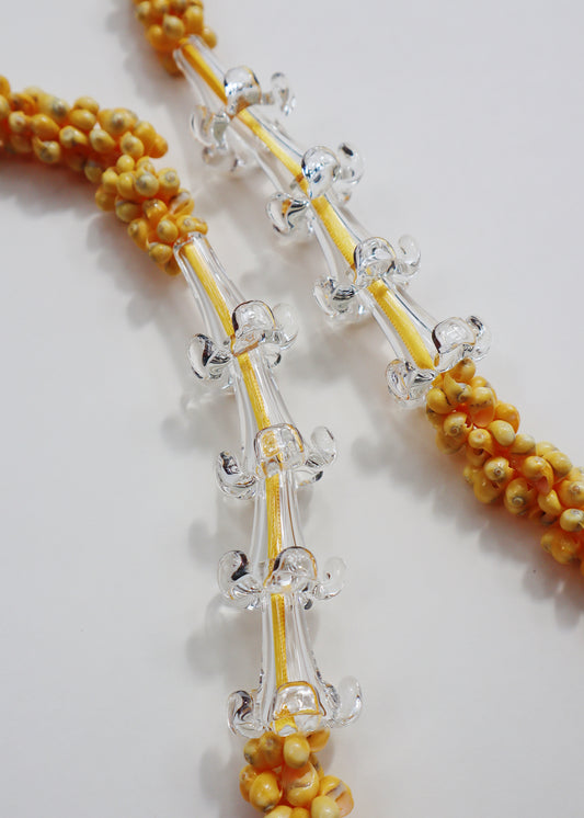 Perfectly Imperfect 40% OFF - Clear Glass Puakenikeni Mongo Shell Lei with 8 Pua