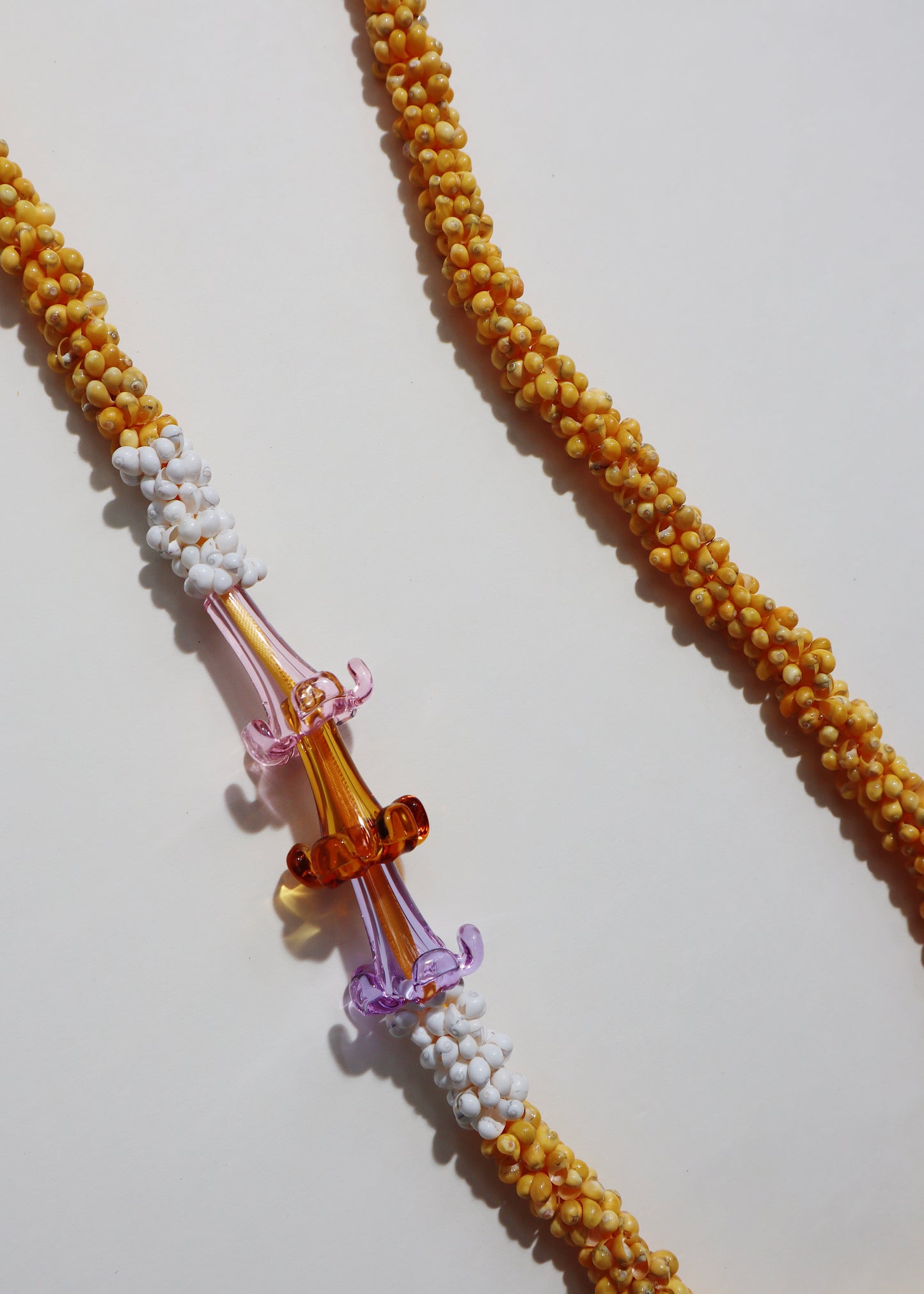 Perfectly Imperfect 40% OFF - Mixed Color Glass Puakenikeni Mongo Shell Lei with 3 Pua