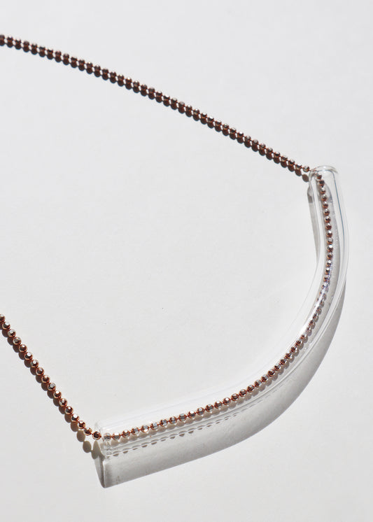 FROM THE ARCHIVES - Clear Tube Necklace on Rose Gold & Sterling 16"