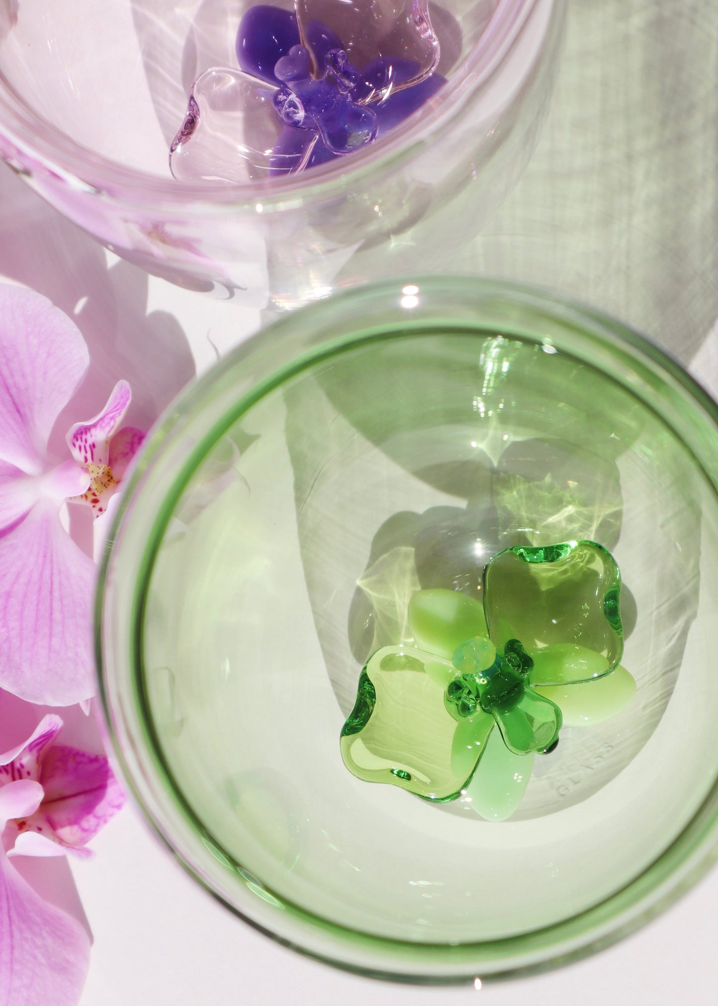 Orchid Glass Tumbler Cup