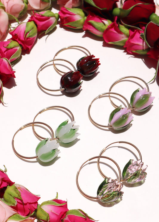 Lokelani Rose Hoop Earrings
