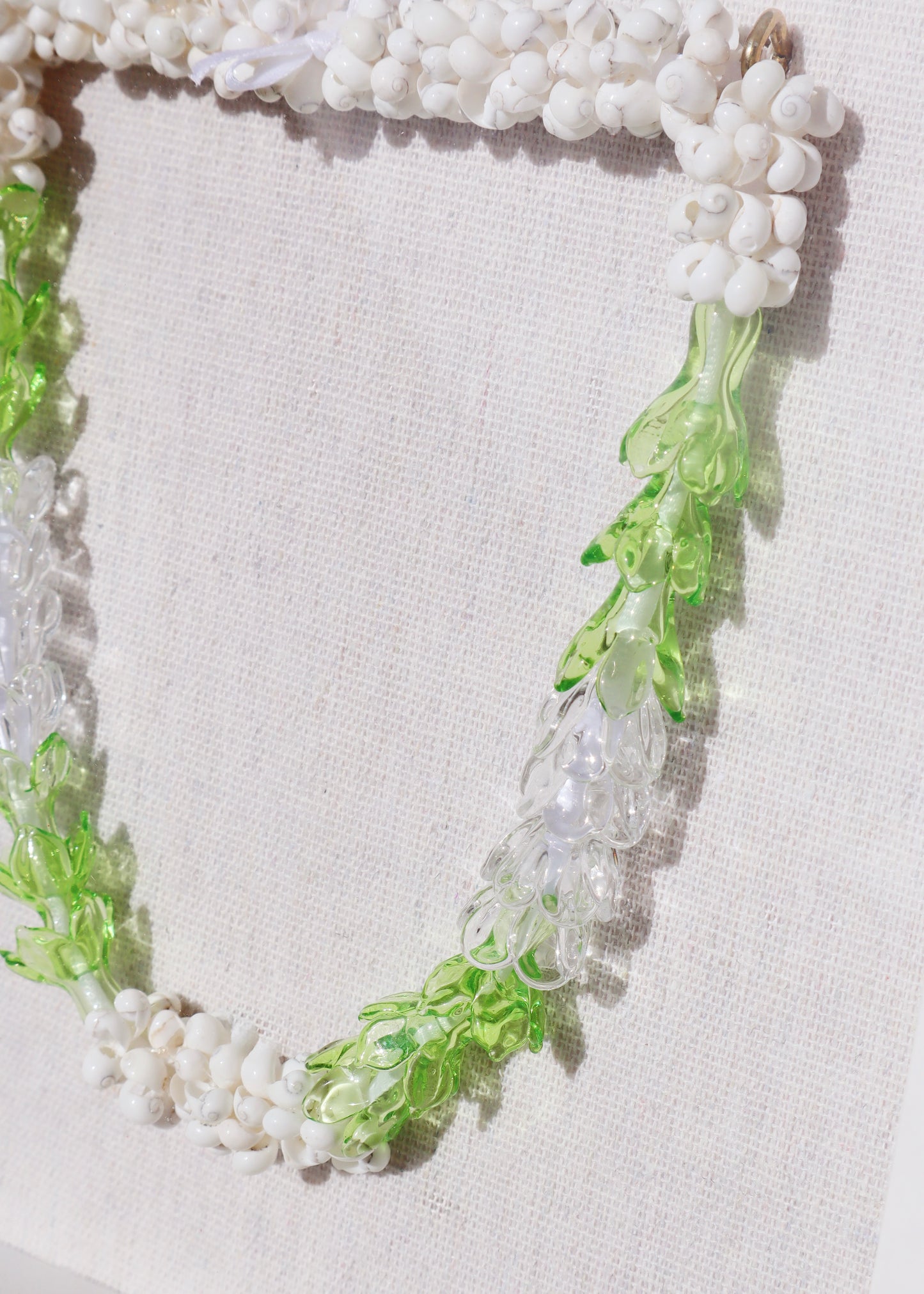 Perfectly Imperfect 40% OFF - Pikake & Pakalana Glass Mongo Shell Lei in 9" x 9" Shadowbox