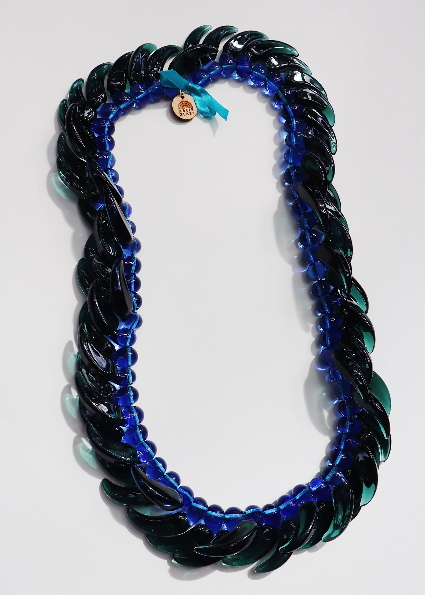 Perfectly Imperfect 40% OFF - Full Glass Blue Jade Bud Lei with 64 Pua