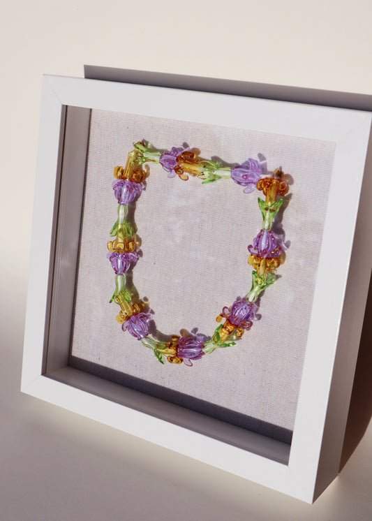 Perfectly Imperfect 40% OFF - Crown Flower, Pakalana & Puakenikeni Glass Lei in 9" x 9" Shadowbox