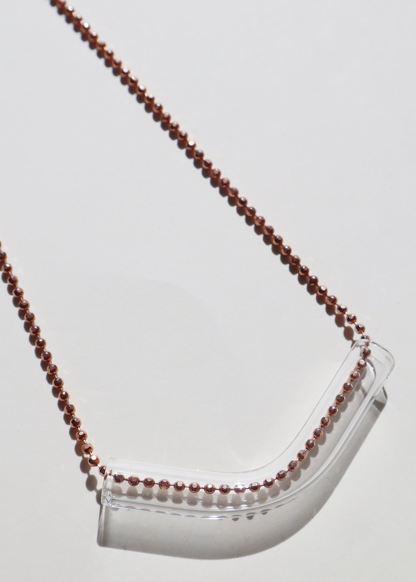 FROM THE ARCHIVES - Clear Tube Necklace on Rose Gold 18"