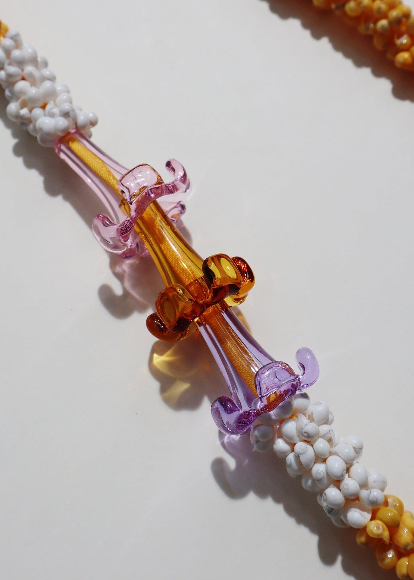 Perfectly Imperfect 40% OFF - Mixed Color Glass Puakenikeni Mongo Shell Lei with 3 Pua