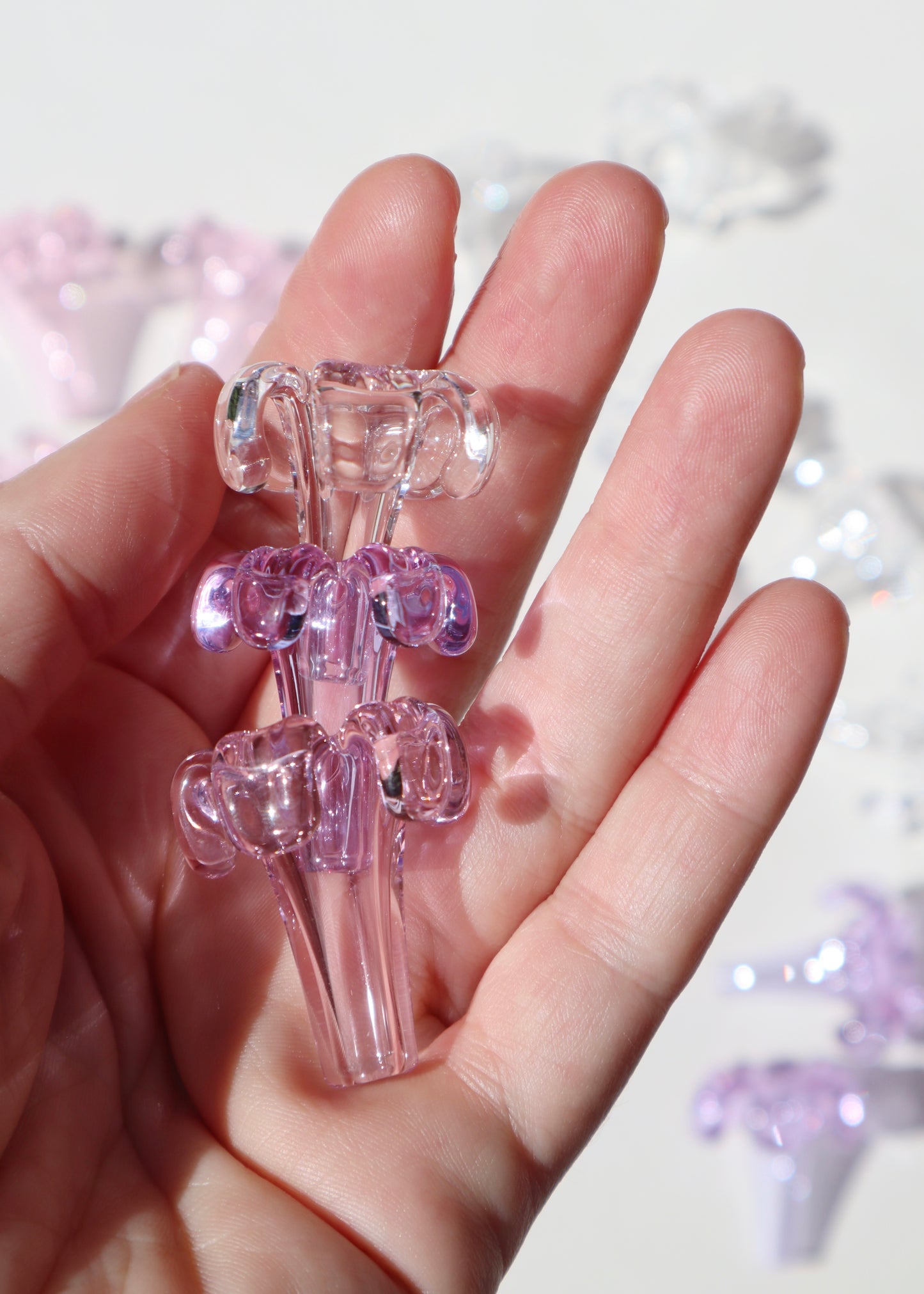 Perfectly Imperfect 40% off - Single Puakenikeni Flowers Clear,Purple,Pink ~ Regular, Lei Size