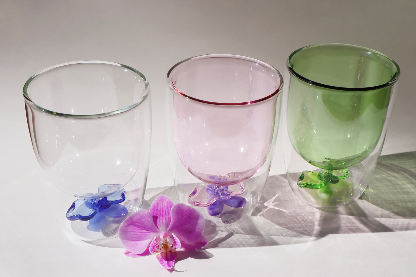 Orchid Glass Tumbler Cup