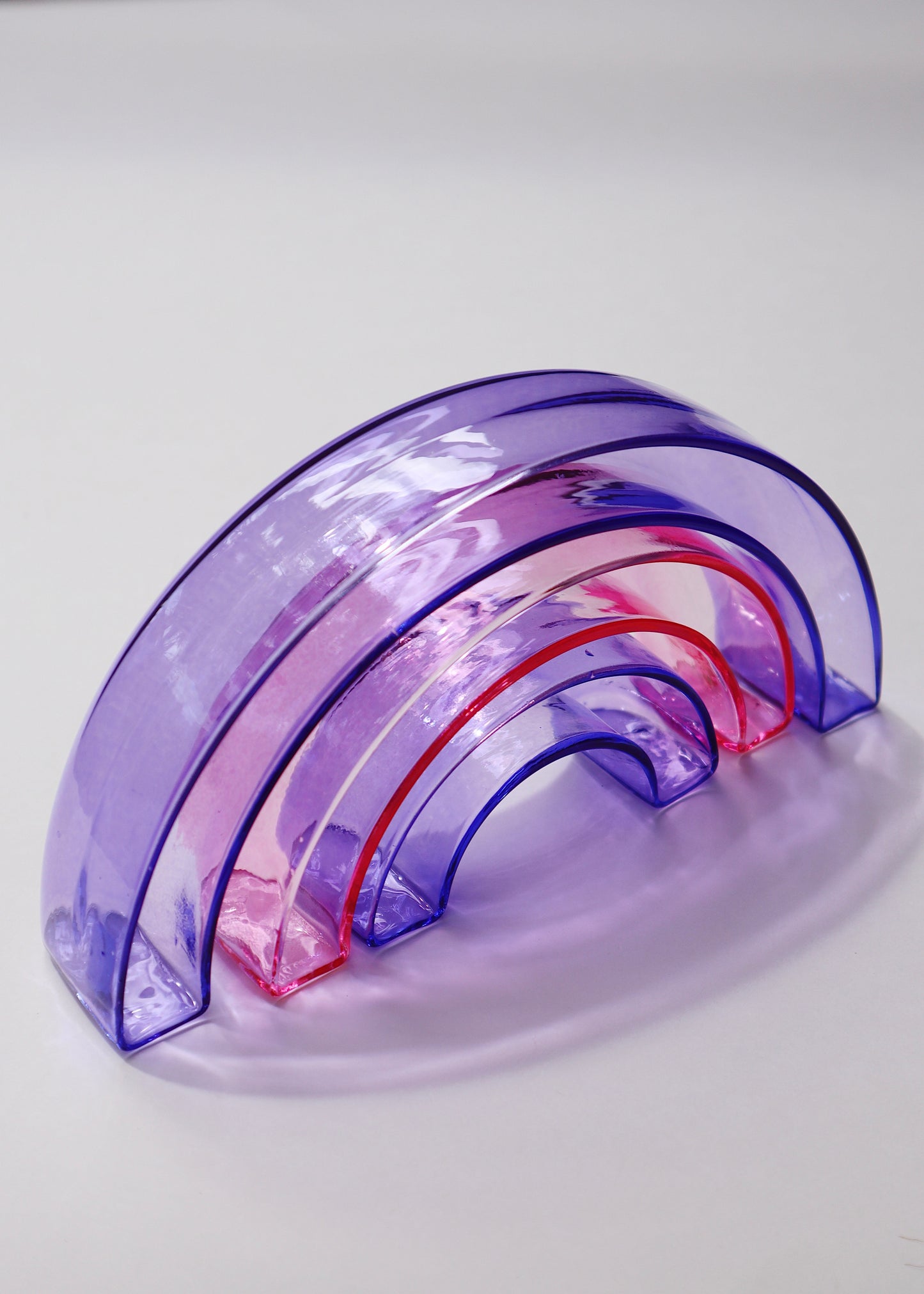 Perfectly Imperfect 40% OFF - Stackable Glass Rainbow Pua Vase Set - Purple/Pink