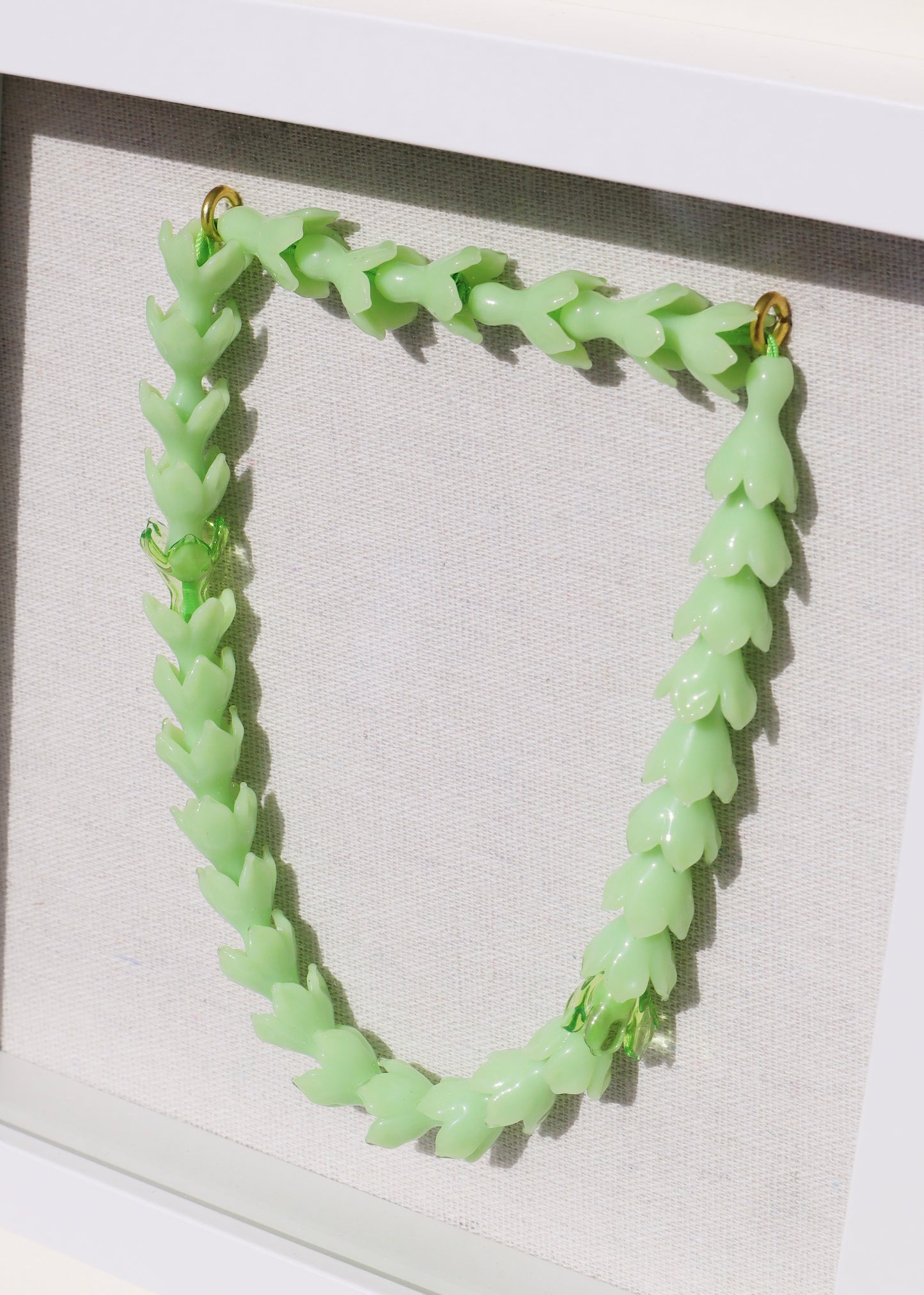 Pakalana Glass Lei in 9" x 9" Shadowbox