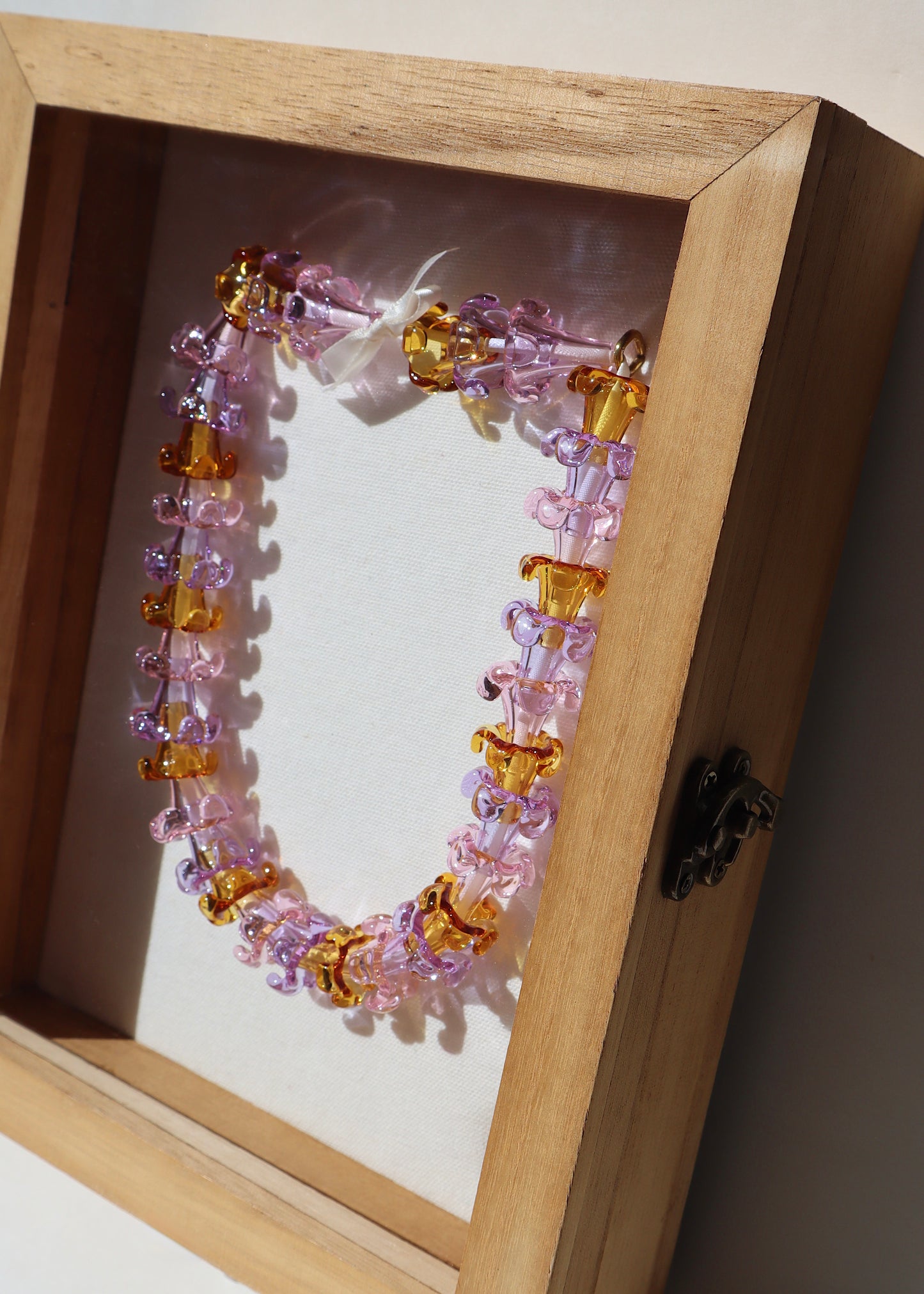 Perfectly Imperfect 40% OFF - Mixed Puakenikeni Glass Lei in 8" x 10" Shadowbox