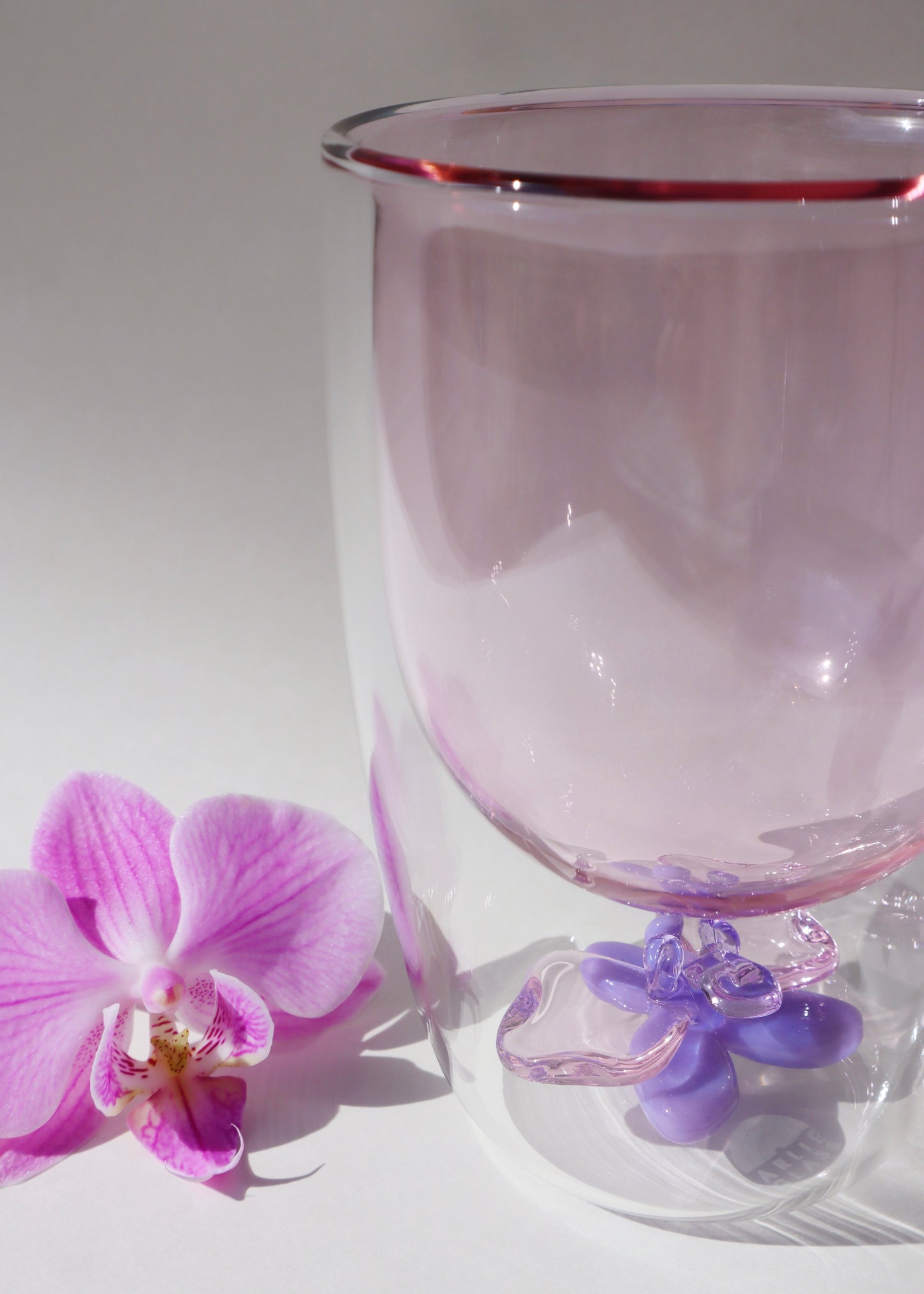 Orchid Glass Tumbler Cup