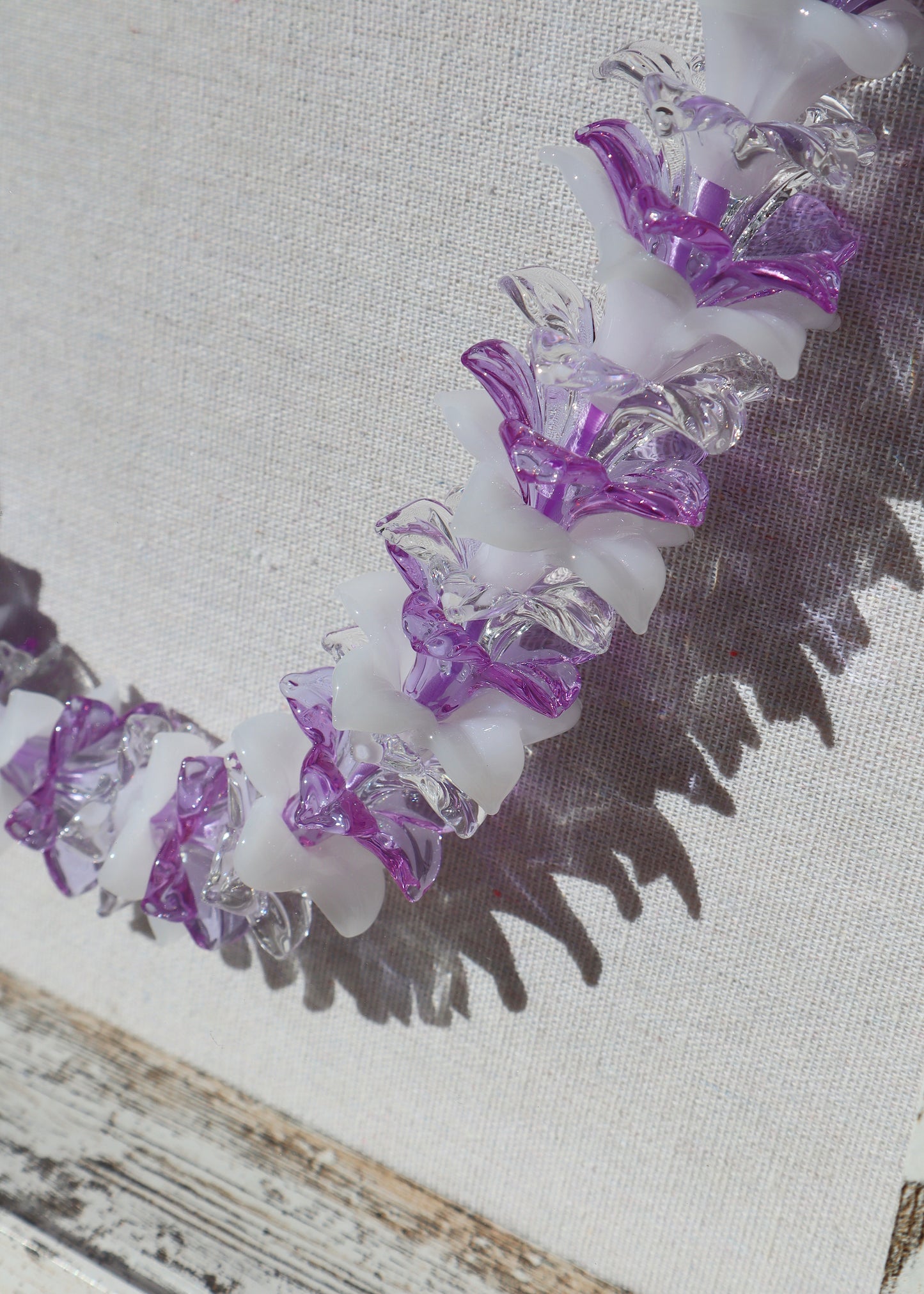 Perfectly Imperfect 40% OFF - Purple Mixed Pua Melia Plumeria Lei 11" x 14" Shadow Box