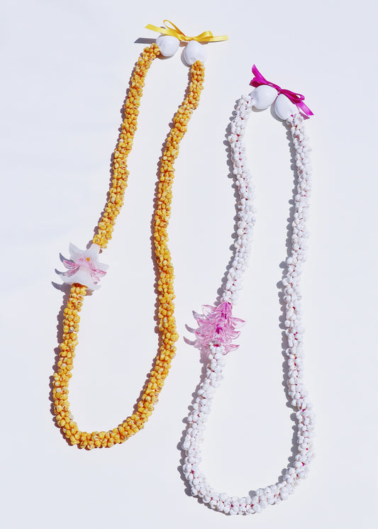 Pua Melia Plumeria Mongo Shell Lei with 3 Pua