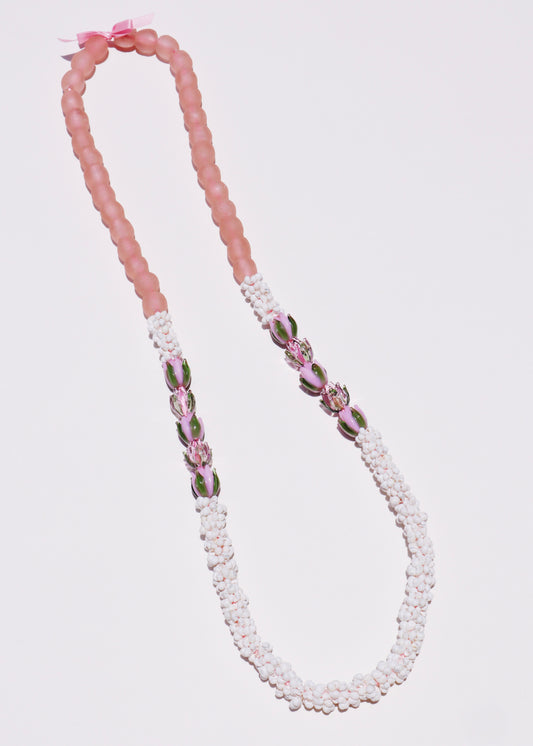 Lokelani Rose Mongo Shell Lei with 10 Glass Pua
