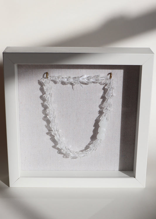 Perfectly Imperfect 40% OFF - Pikake Glass Lei in 9" x 9" Shadowbox