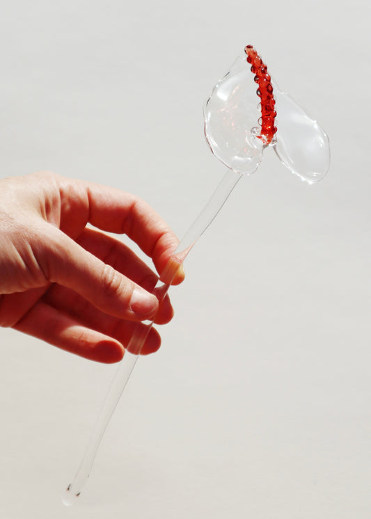 7" Glass Anthurium Single Stem #3
