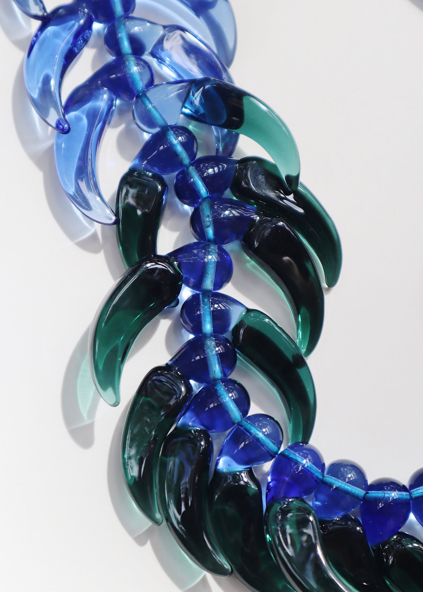 Perfectly Imperfect 40% OFF - Glass Blue Jade Mongo Shell Lei with 36 Pua