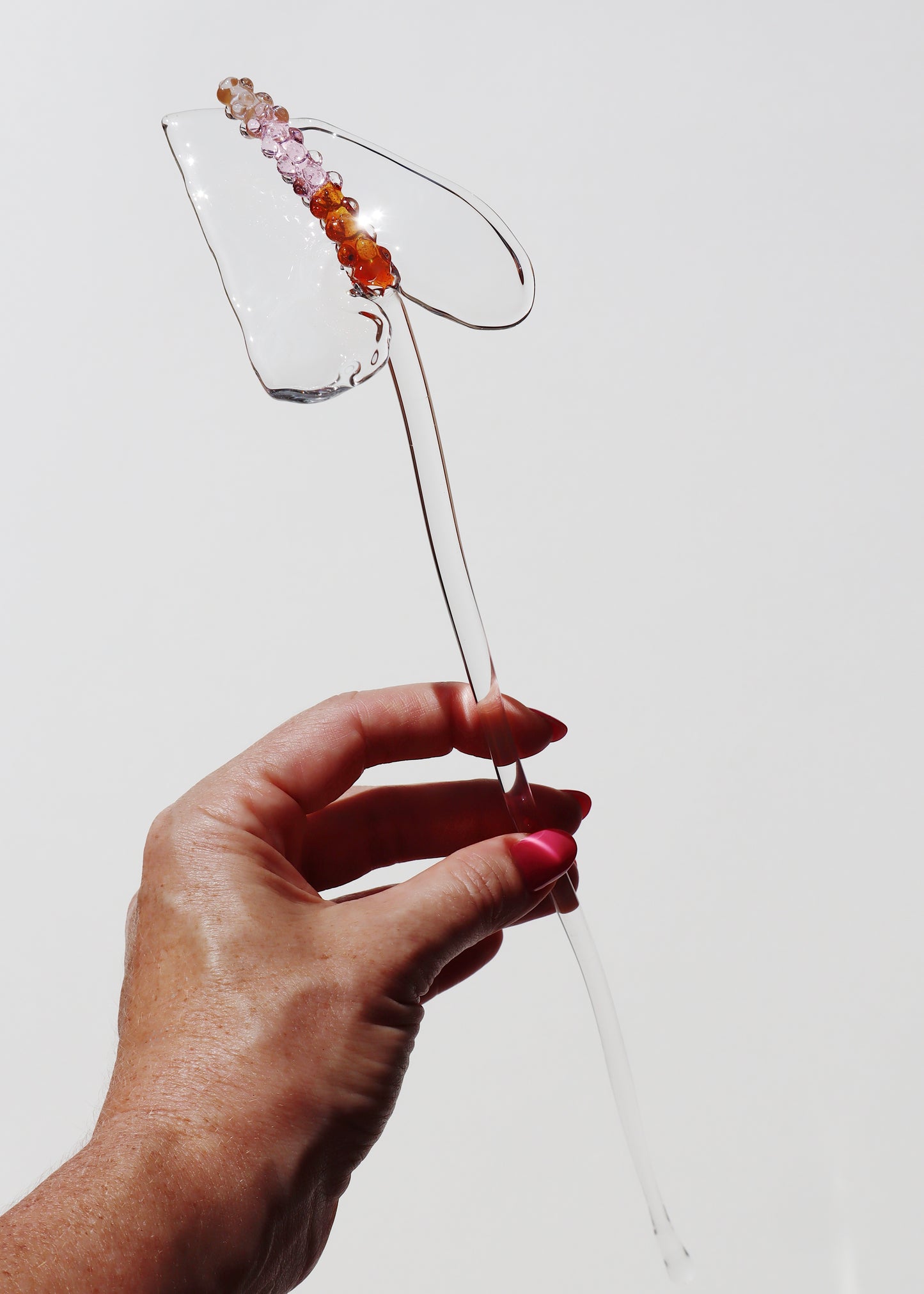 13" Glass Anthurium Single Stem #1