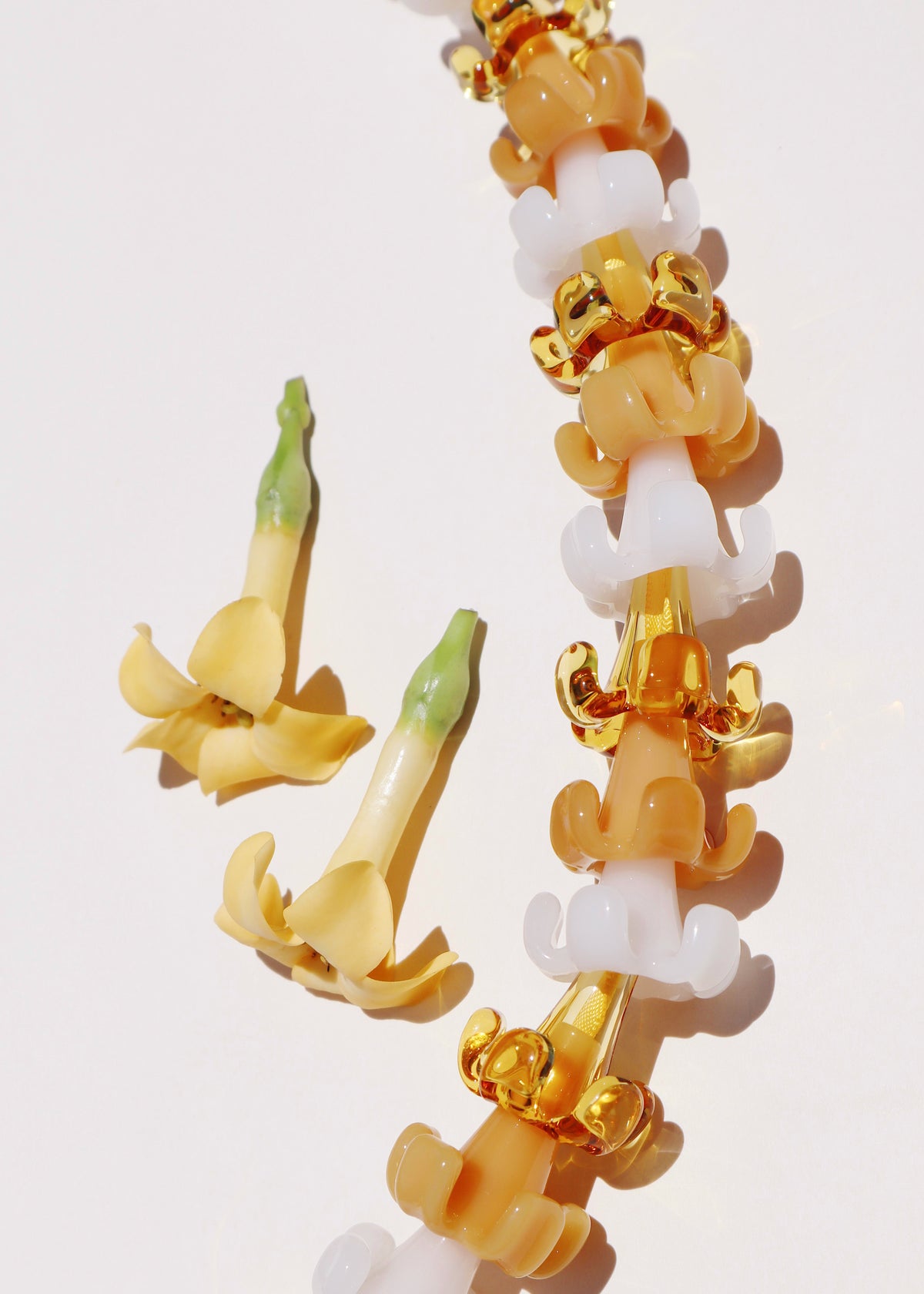 Full Mixed Color Glass Puakenikeni Lei with 58 Pua