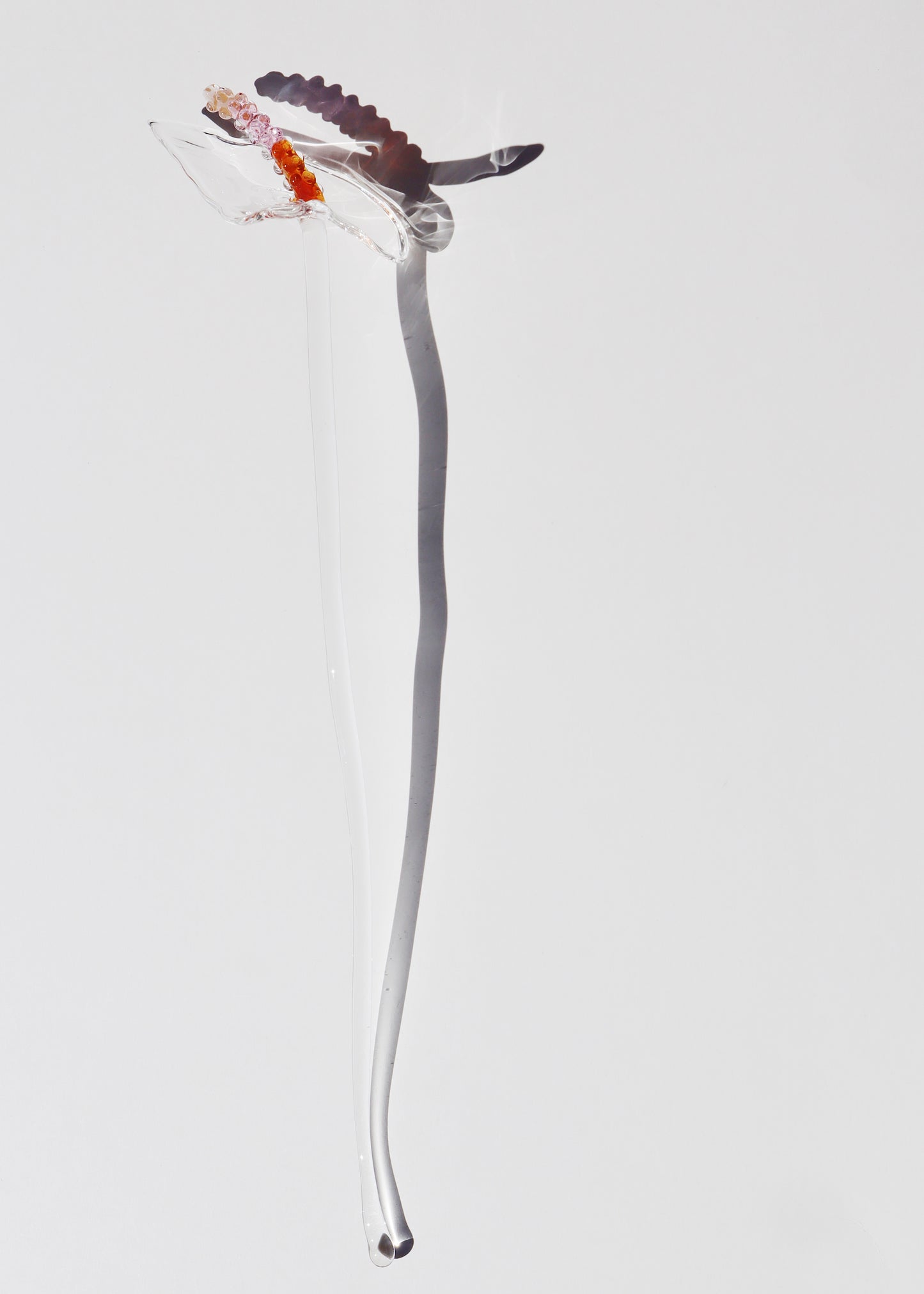 13" Glass Anthurium Single Stem #1