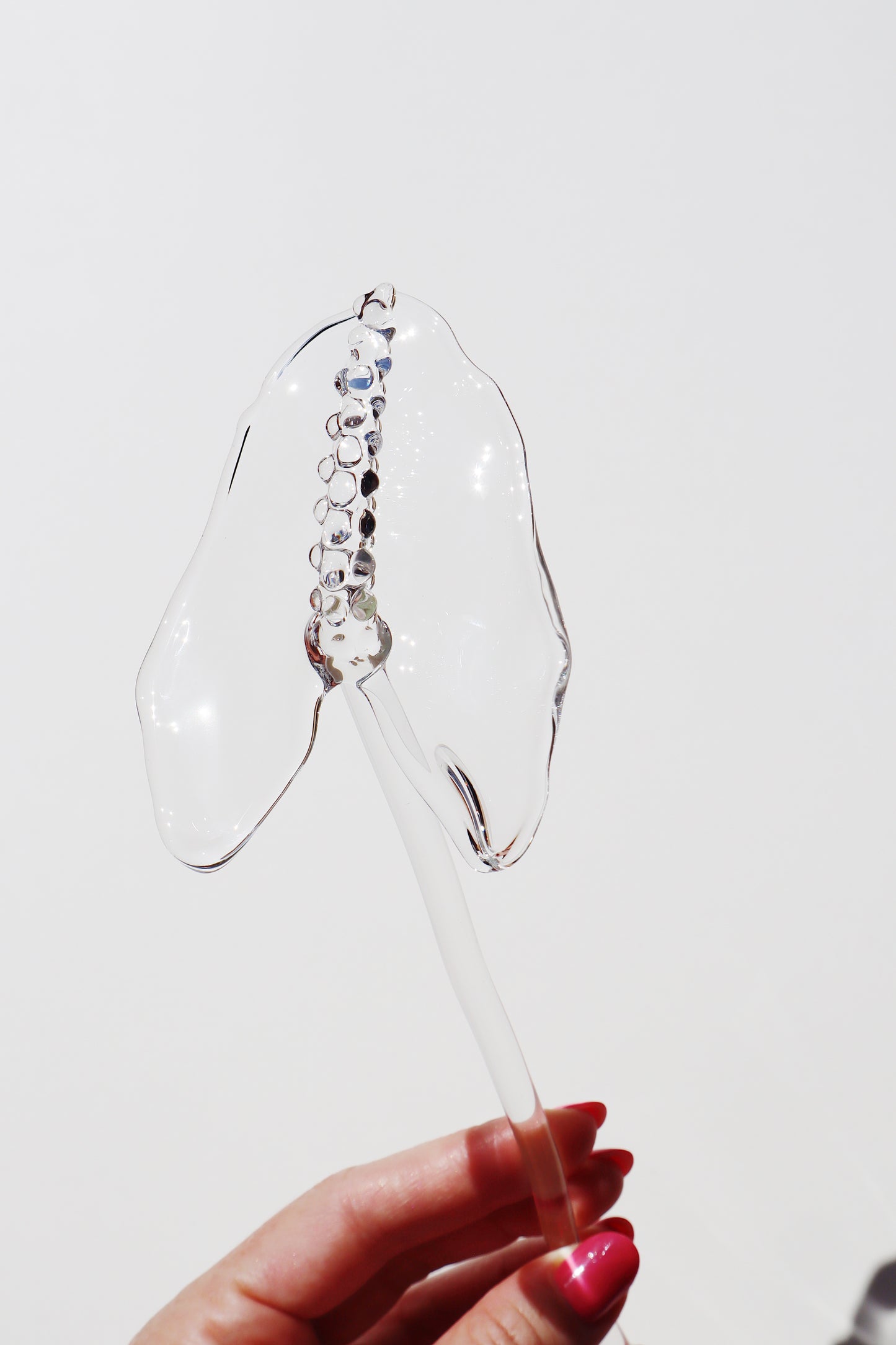 12" Glass Anthurium Single Stem #2